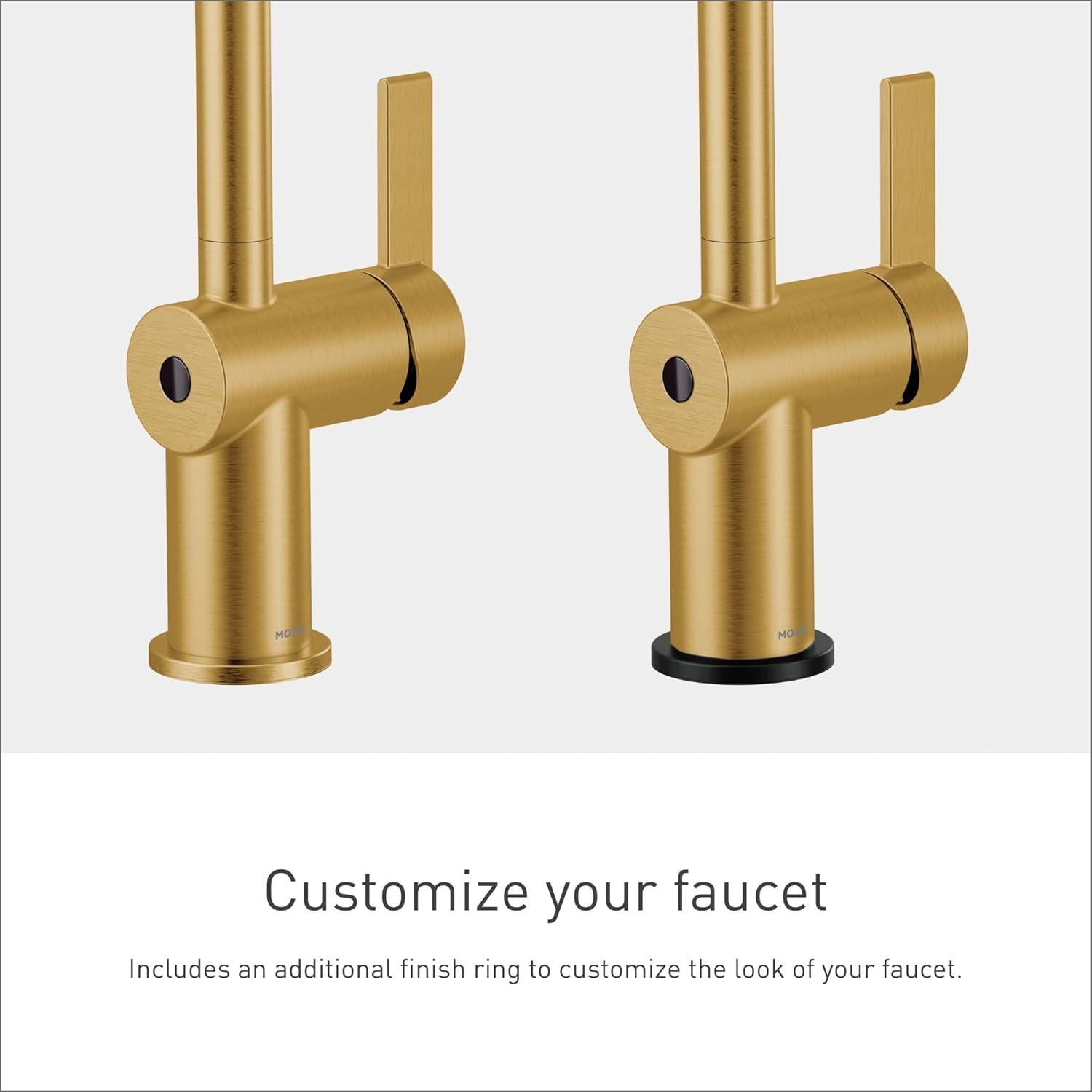 image:imageMoen 6221 Cia Single Handle Bathroom Sink Faucet with Optional Deck Plate Included ChromeBrushed Gold