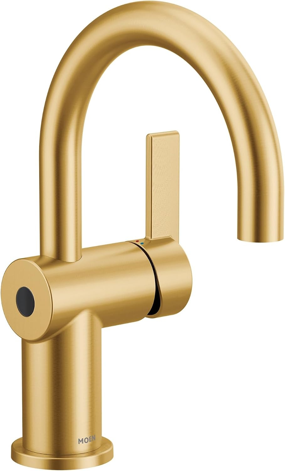image:imageMoen 6221 Cia Single Handle Bathroom Sink Faucet with Optional Deck Plate Included ChromeBrushed Gold