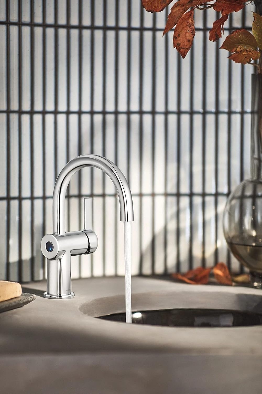 image:imageMoen 6221 Cia Single Handle Bathroom Sink Faucet with Optional Deck Plate Included ChromeChrome