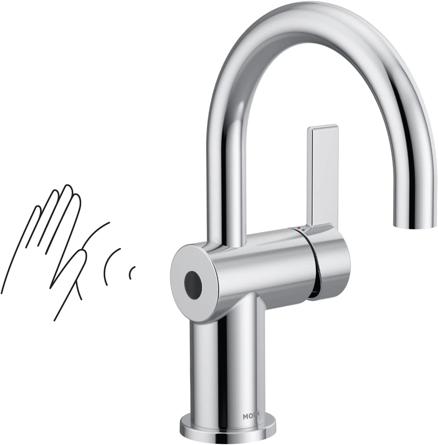 image:imageMoen 6221 Cia Single Handle Bathroom Sink Faucet with Optional Deck Plate Included ChromeChrome