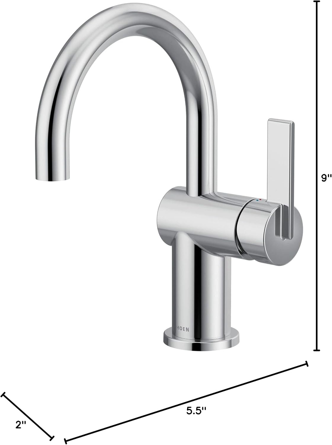 image:imageMoen 6221 Cia Single Handle Bathroom Sink Faucet with Optional Deck Plate Included ChromeChrome