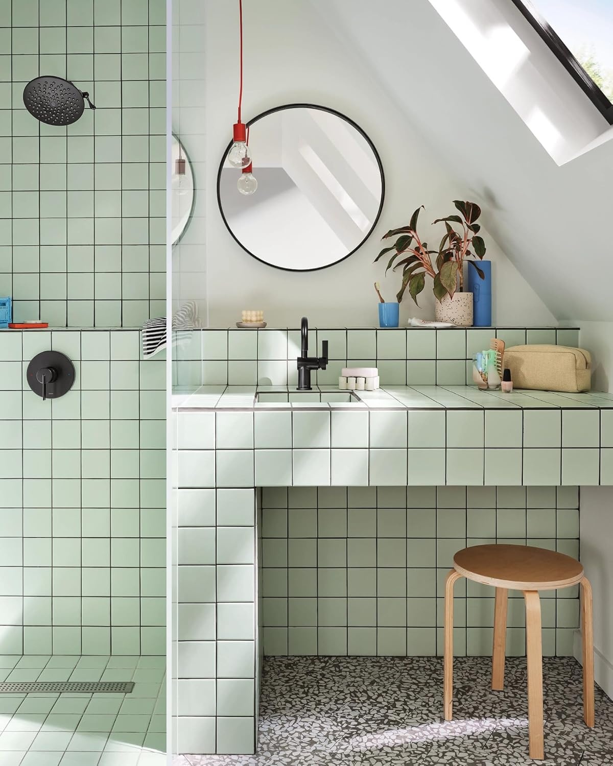 image:imageMoen 6221 Cia Single Handle Bathroom Sink Faucet with Optional Deck Plate Included ChromeMatte Black