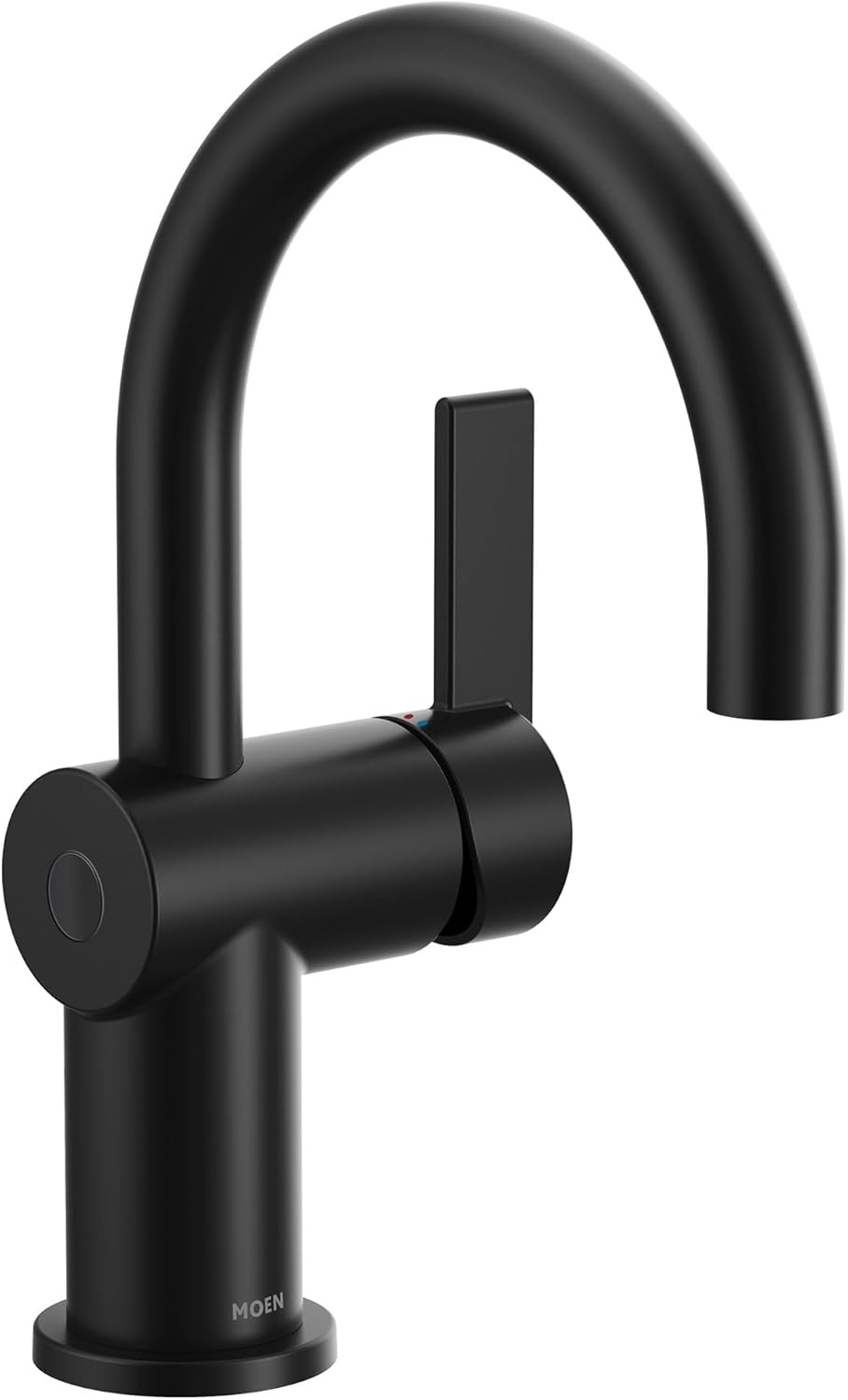 image:imageMoen 6221 Cia Single Handle Bathroom Sink Faucet with Optional Deck Plate Included ChromeMatte Black