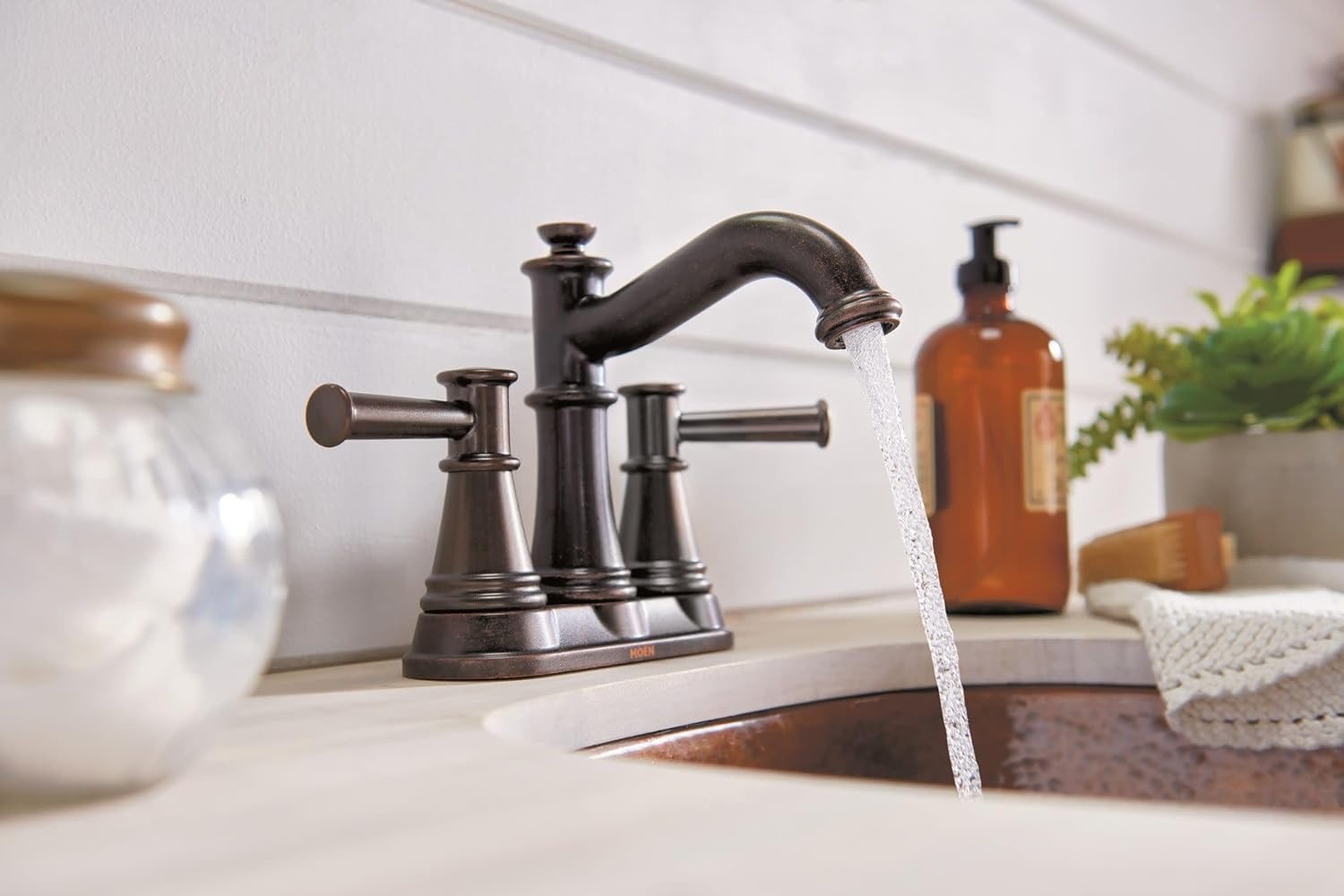 image:imageMoen 6401ORB Belfield TwoHandle Centerset Bathroom Faucet Oil Rubbed Bronze