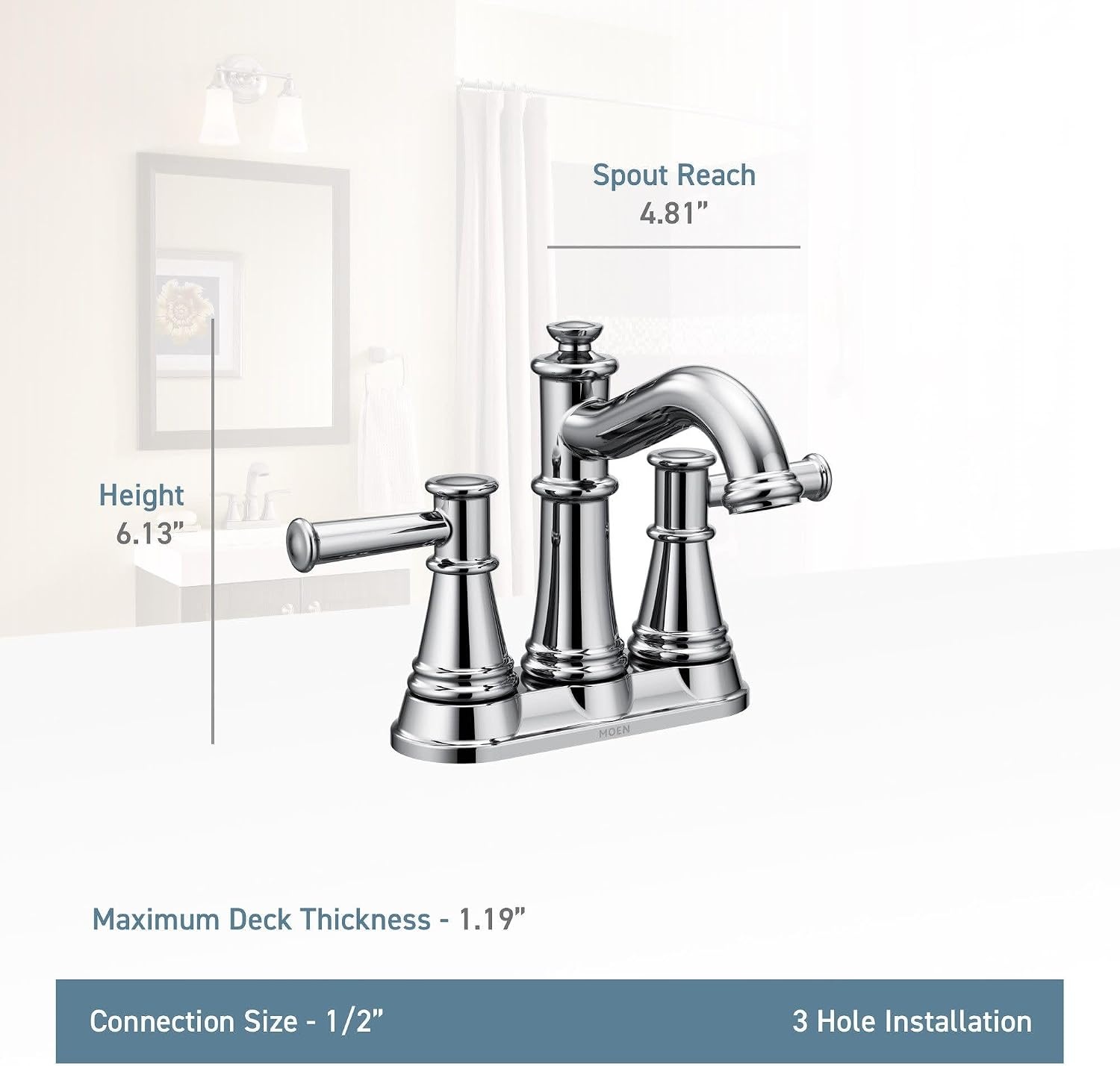 image:imageMoen 6401ORB Belfield TwoHandle Centerset Bathroom Faucet Oil Rubbed Bronze
