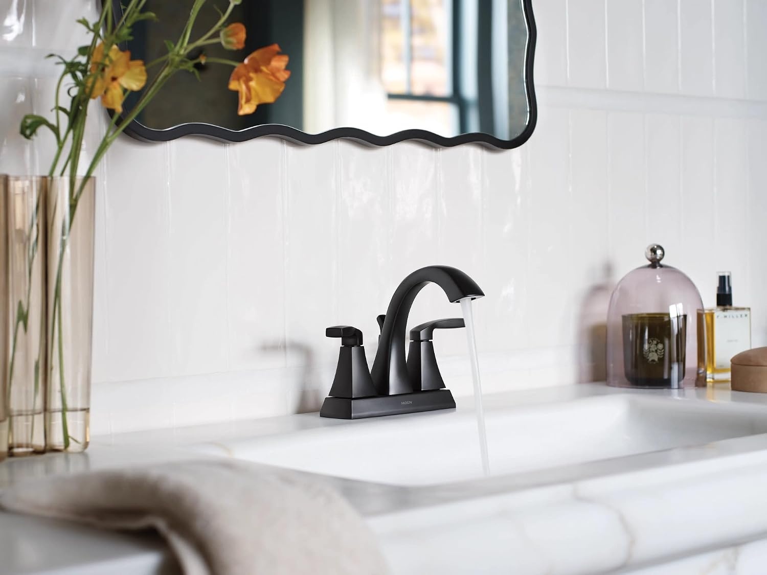 image:imageMoen 6901BL Voss TwoHandle Centerset Bathroom Faucet