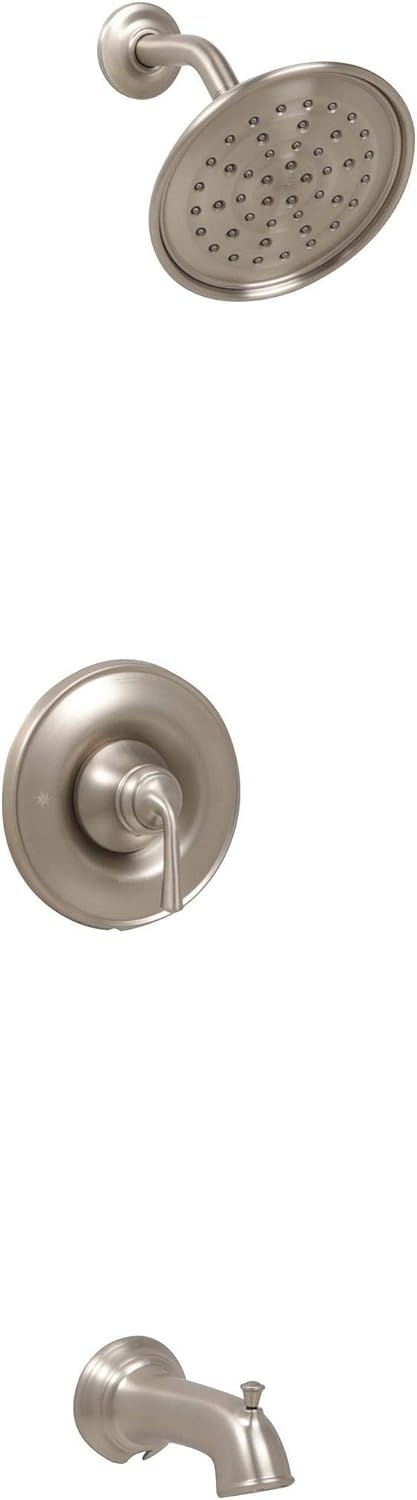 image:imageMoen 82850SRN Wetherly PosiTemp Tub and Shower with Valve Included Spot Resist Brushed Nickel