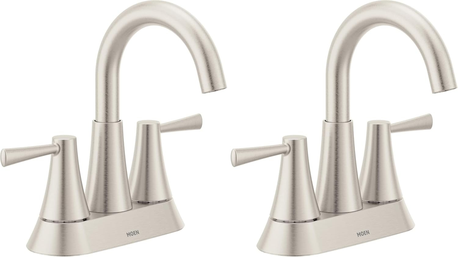 image:imageMoen 84023SRN Ronan 2Handle Widespread Bathroom Faucet BN Bathroom sink faucet widespread 2handle design valve included spot resist finish modern styleBrushed Nickel