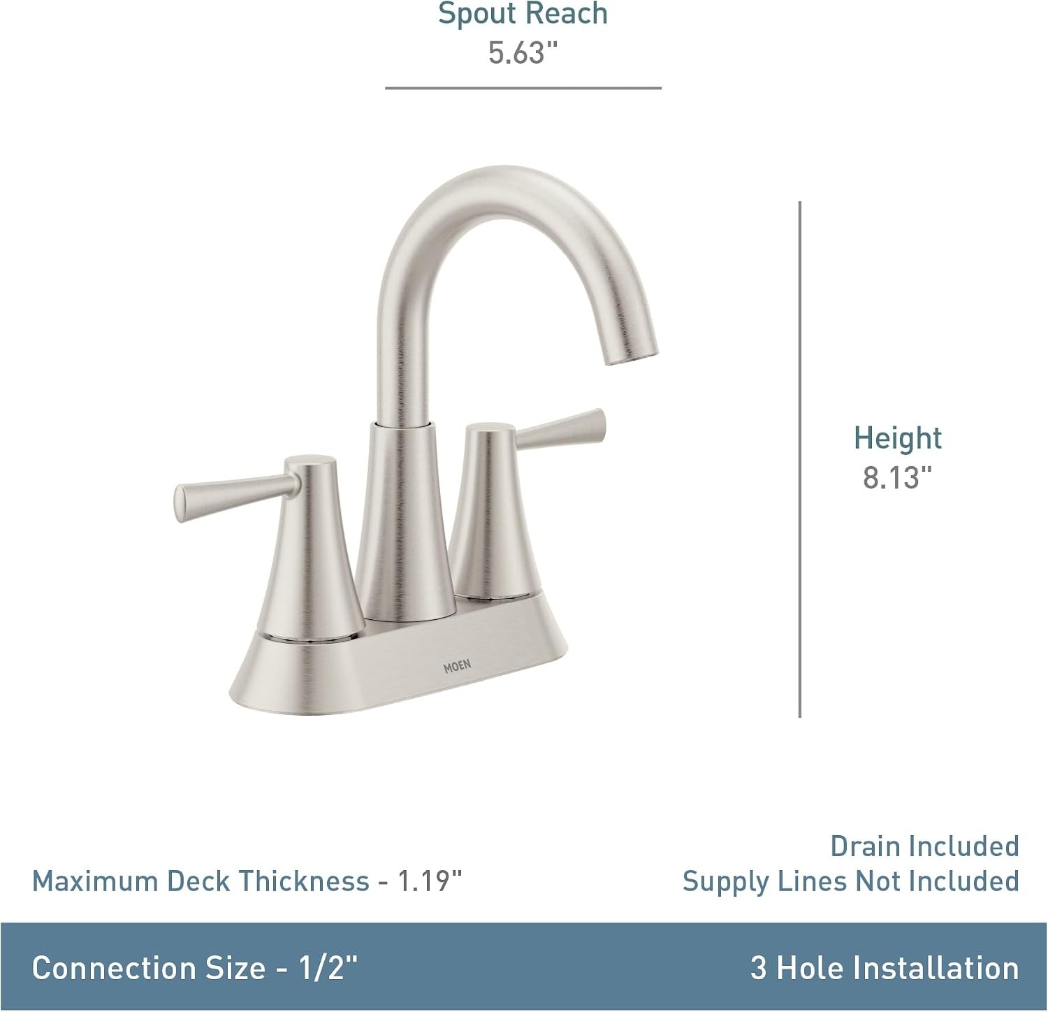 image:imageMoen 84023SRN Ronan 2Handle Widespread Bathroom Faucet BN Bathroom sink faucet widespread 2handle design valve included spot resist finish modern styleBronzed Gold
