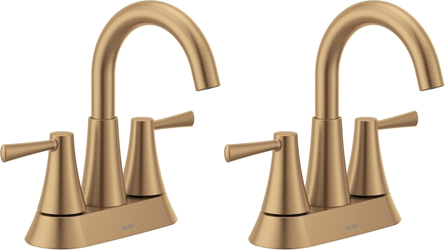 image:imageMoen 84023SRN Ronan 2Handle Widespread Bathroom Faucet BN Bathroom sink faucet widespread 2handle design valve included spot resist finish modern styleBronzed Gold