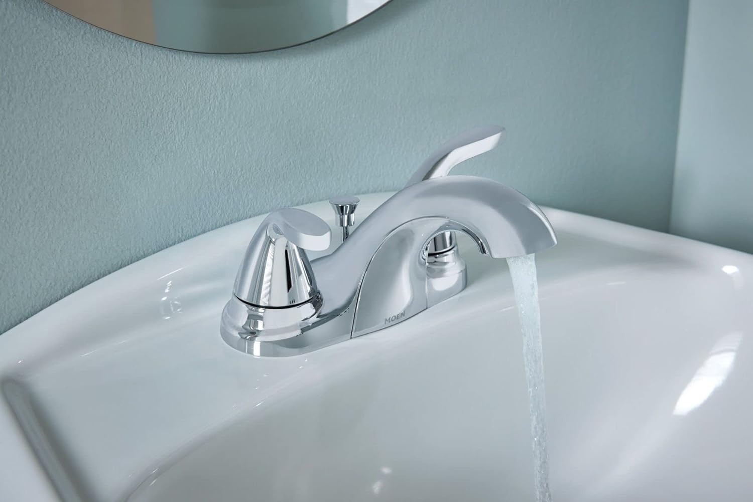 image:imageMoen 84603 Adler Chrome Two Handle Bathroom Faucet 4 in Centerset 2