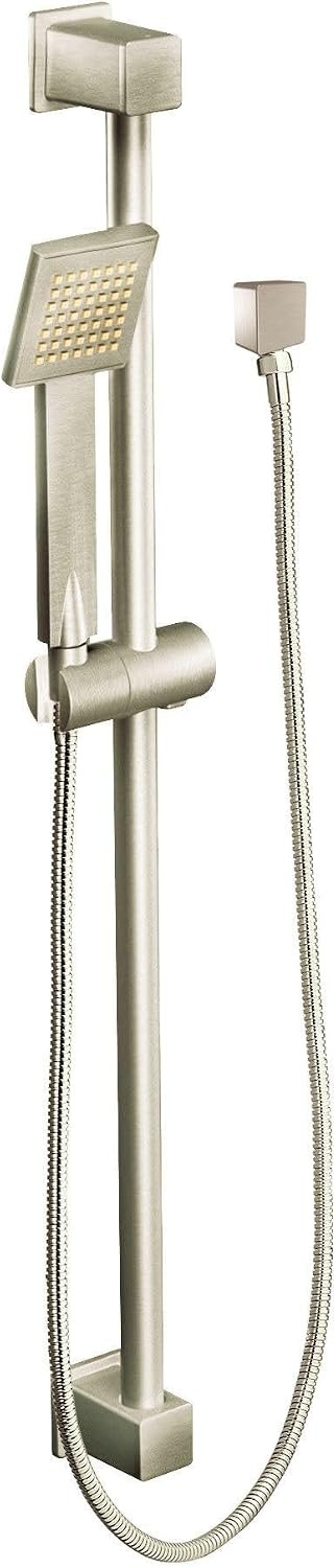 image:imageMoen 90 Degree Brushed Nickel Modern EcoPerformance Handshower Handheld Shower with 30Inch Slide Bar and 69Inch Metal Hose S3879EPBN