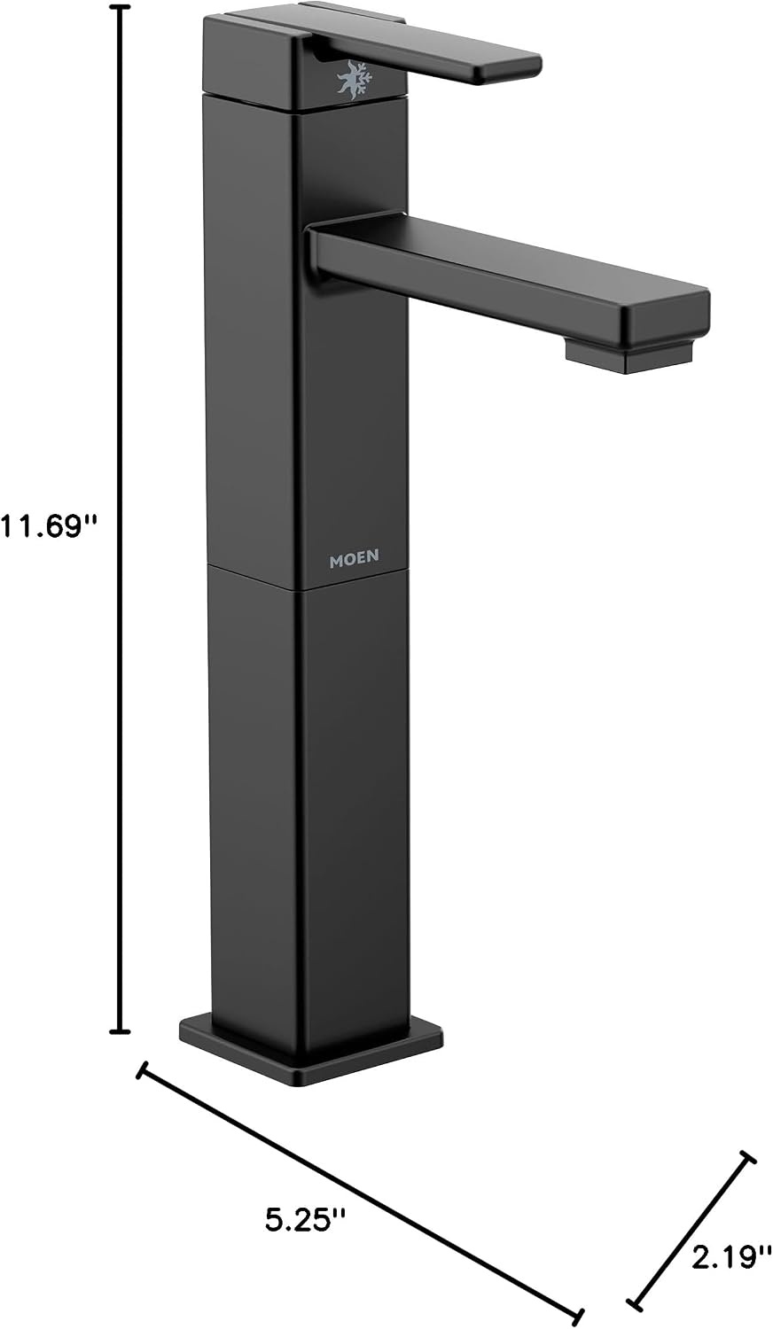 image:imageMoen 90 Degree Matte Black OneHandle Single Hole Vessel Sink Modern Bathroom Faucet S6712BL