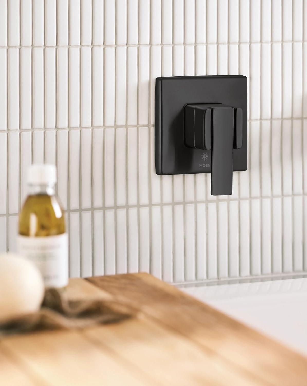 image:imageMoen 90 Degree Matte Black Single Handle Wall Mount Tub Filler High Flow Tub Faucet with 10 Spout Reach WTS911BL