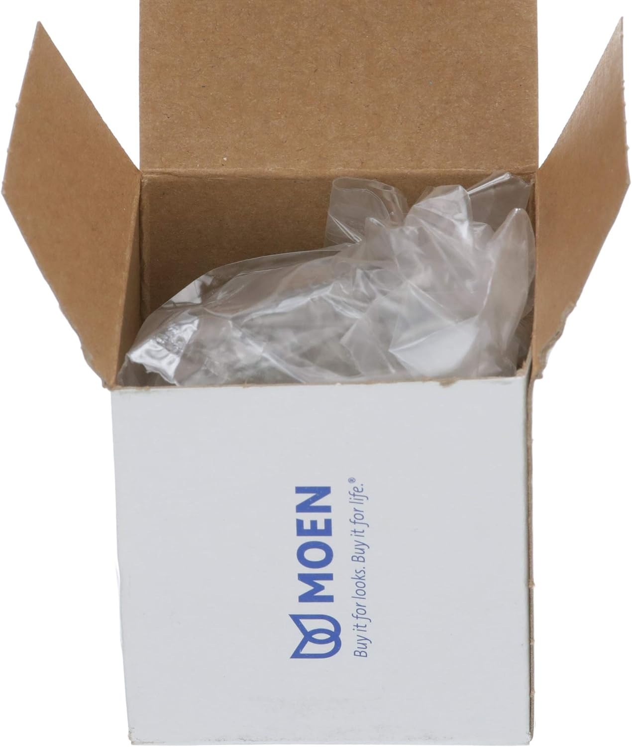 image:imageMoen 96797 Chateau Collection Replacement Tub and Shower Faucet Knob Handle Kit Chrome and White InsertPack of 2