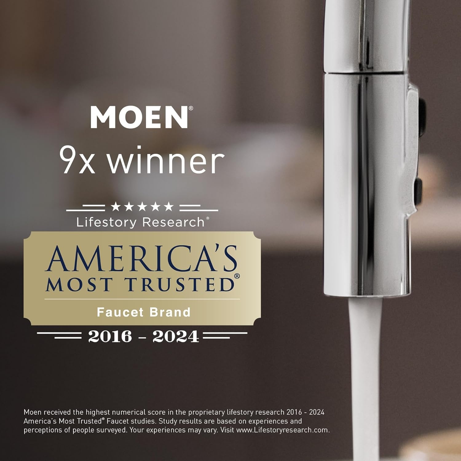 image:imageMoen 96797 Chateau Collection Replacement Tub and Shower Faucet Knob Handle Kit Chrome and White InsertPack of 2