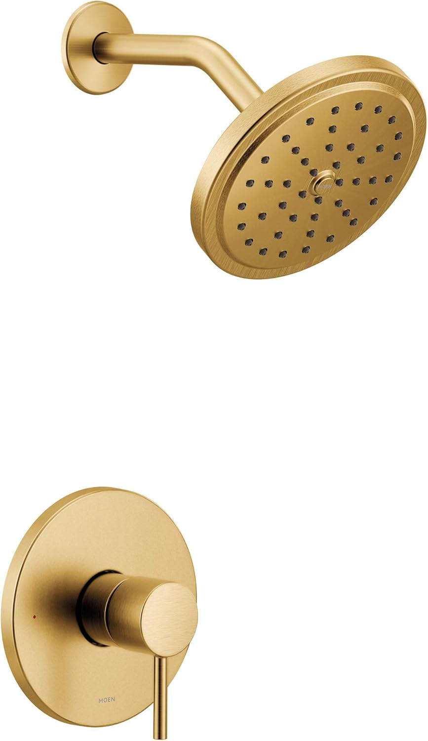 image:imageMoen Align Brushed Gold MCORE 3Series Shower Trim Kit with Wide Showerhead and Lever Handle Valve Required UT3292BGBrushed Gold