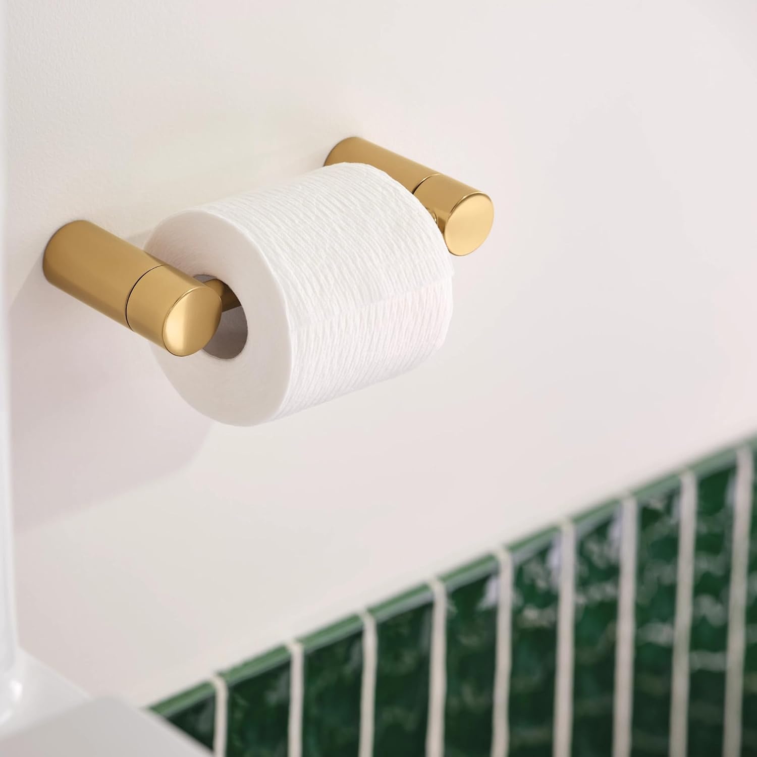 image:imageMoen Align Brushed Gold Pivoting Wall Mounted Modern Toilet Paper Holder for Bathroom YB0408BG