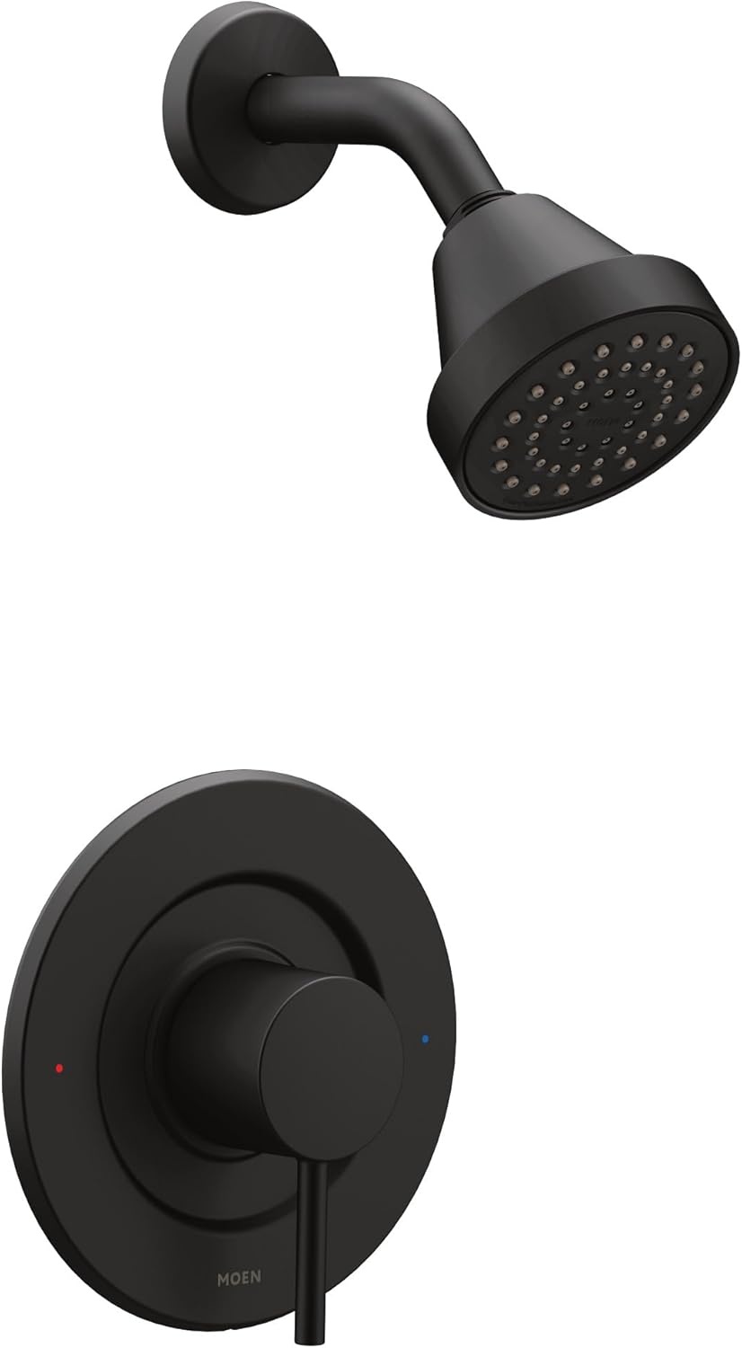 image:imageMoen Align Brushed Gold PosiTemp Pressure Balancing EcoPerformance Modern Shower Trim Kit Valve Required T2192EPBGMatte Black