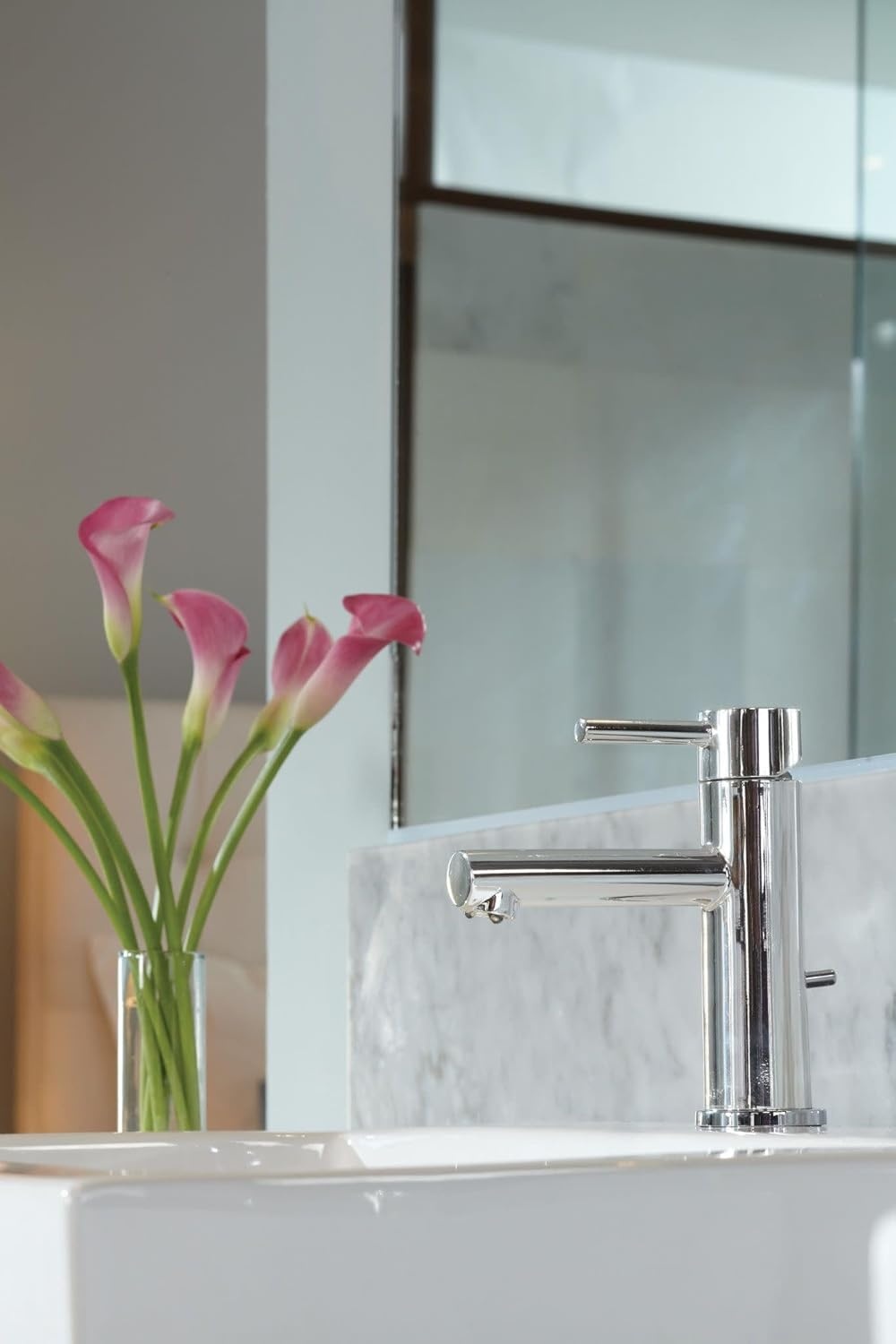 image:imageMoen Align Chrome OneHandle Modern Bathroom Faucet with Drain Assembly and Optional Deckplate 6190Chrome