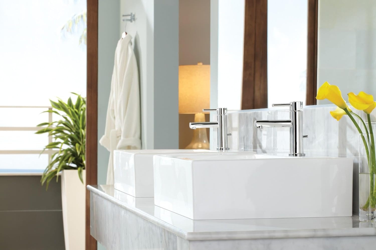 image:imageMoen Align Chrome OneHandle Modern Bathroom Faucet with Drain Assembly and Optional Deckplate 6190Chrome