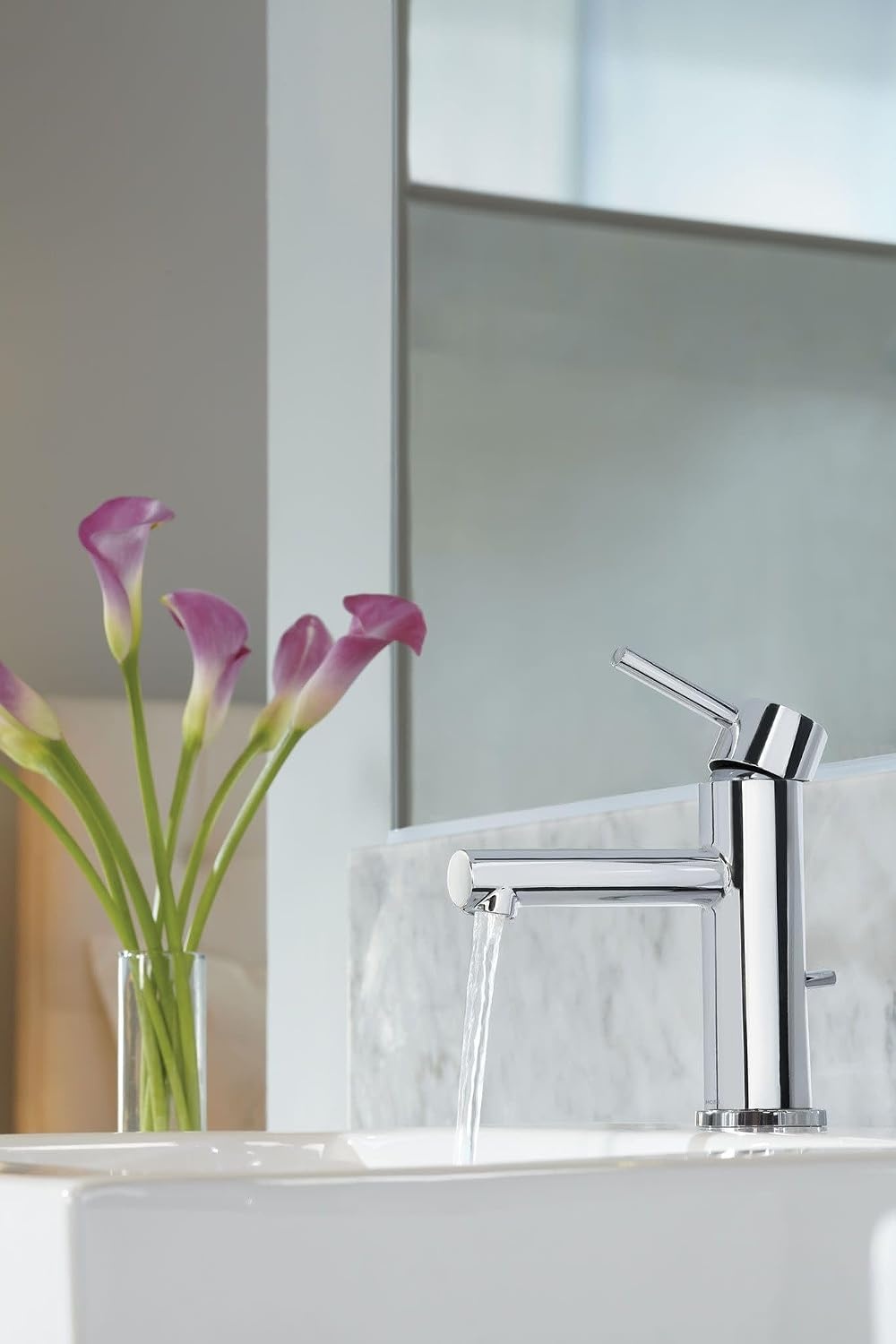 image:imageMoen Align Chrome OneHandle Modern Bathroom Faucet with Drain Assembly and Optional Deckplate 6190Chrome