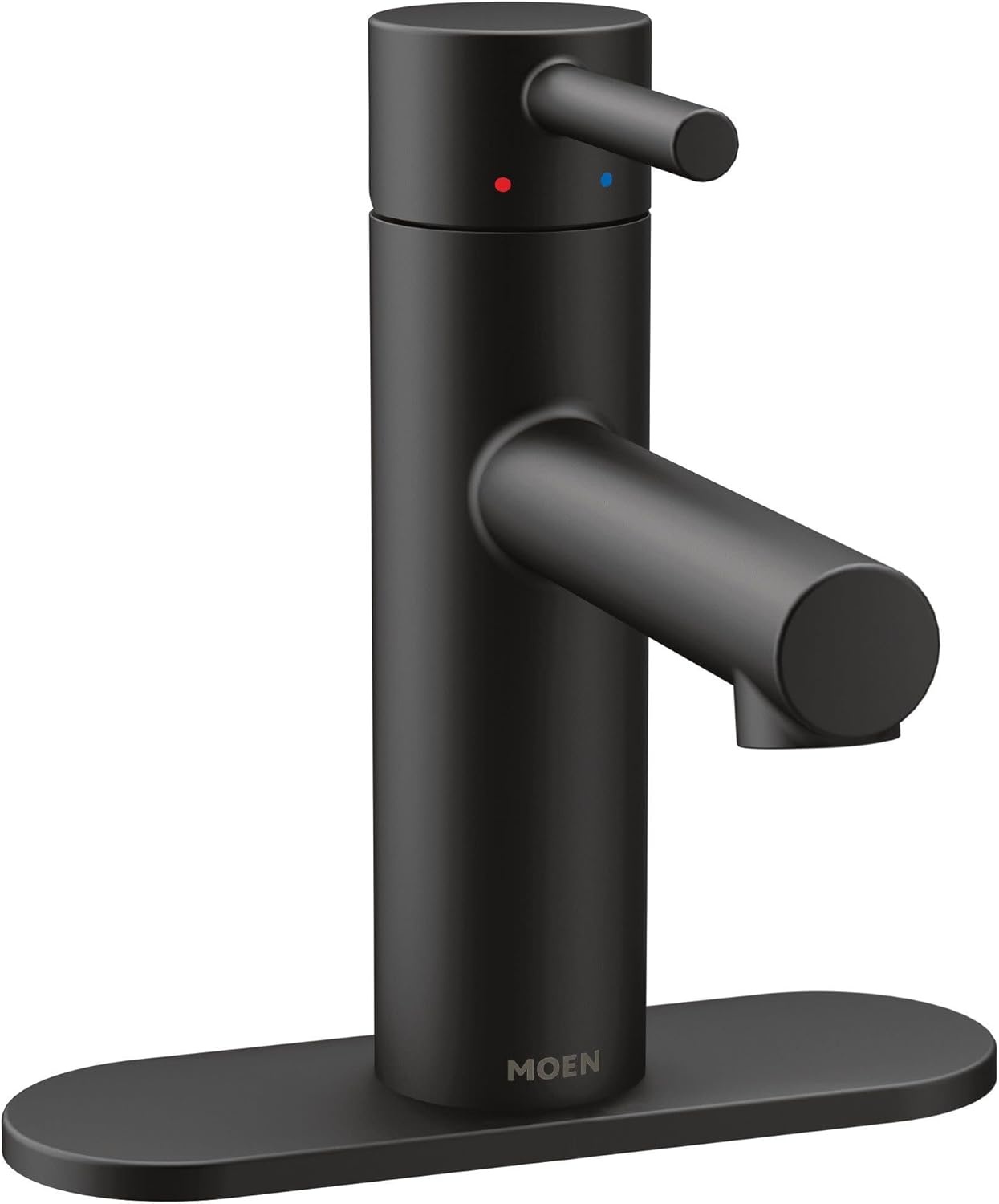 image:imageMoen Align Chrome OneHandle Modern Bathroom Faucet with Drain Assembly and Optional Deckplate 6190Matte Black