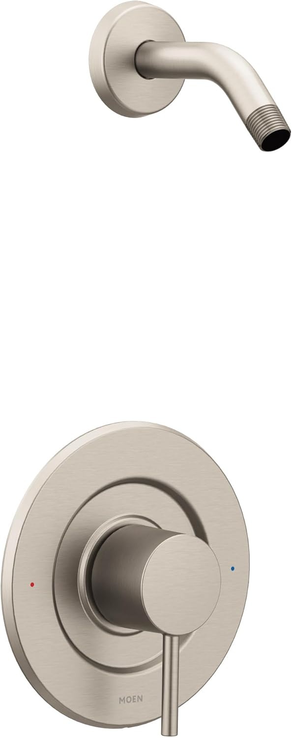 image:imageMoen Align Chrome PosiTemp Pressure Balancing Modern Shower Trim Kit without Showerhead Valve Required T2192NHBrushed Nickel