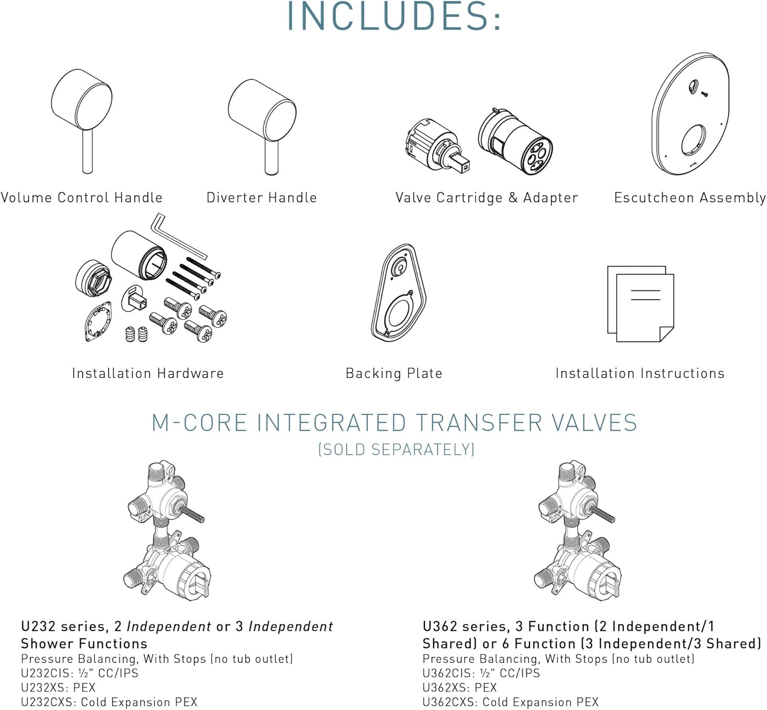 image:imageMoen Align MCORE 3Series 2Handle Shower Faucet Trim Kit Valve Required Tub and Shower Trim with Lever Handles Brushed Nickel UT3290BNChrome