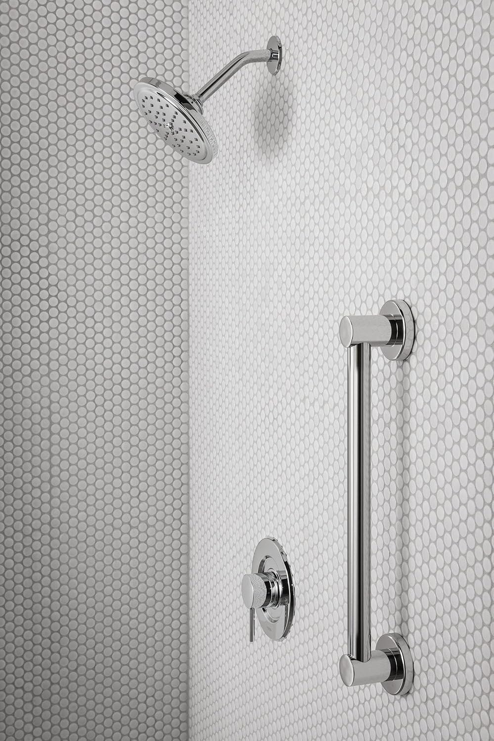 image:imageMoen Align Matte Black Pressure Balancing Modern Trim Kit Featuring Bathroom Shower Lever Handle for Temperature Adjustment PosiTemp Valve Required T2191BLChrome