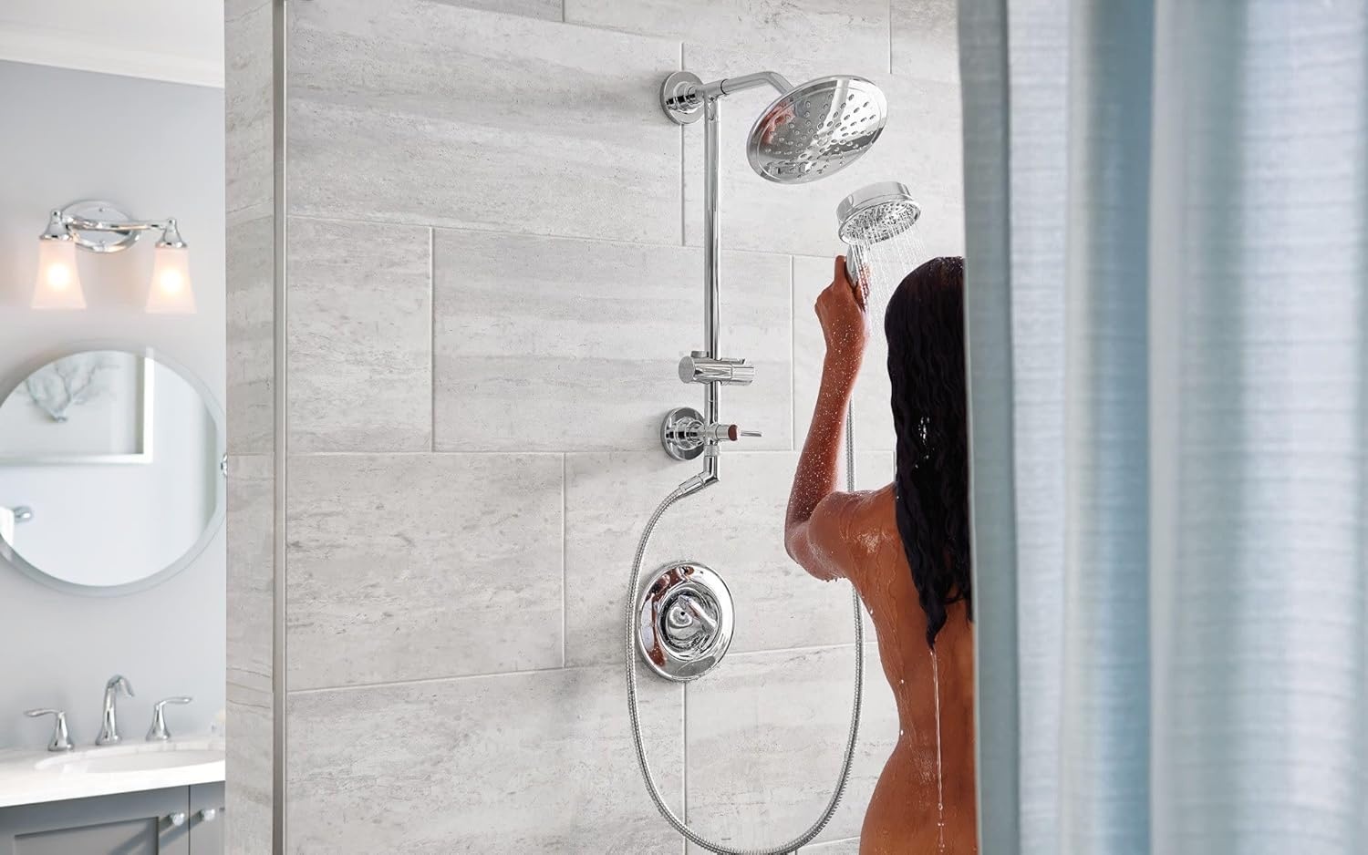 image:imageMoen Annex Chrome Shower Slidebar and Shower Hose System Trim Valve Required TS3661NHChrome