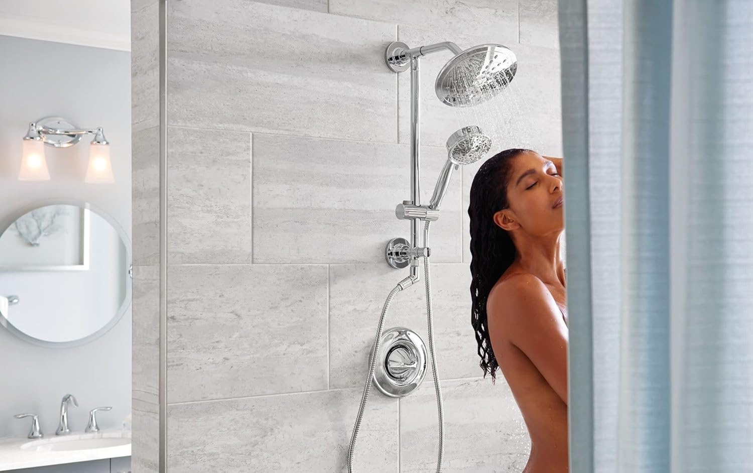 image:imageMoen Annex Chrome Shower Slidebar and Shower Hose System Trim Valve Required TS3661NHChrome