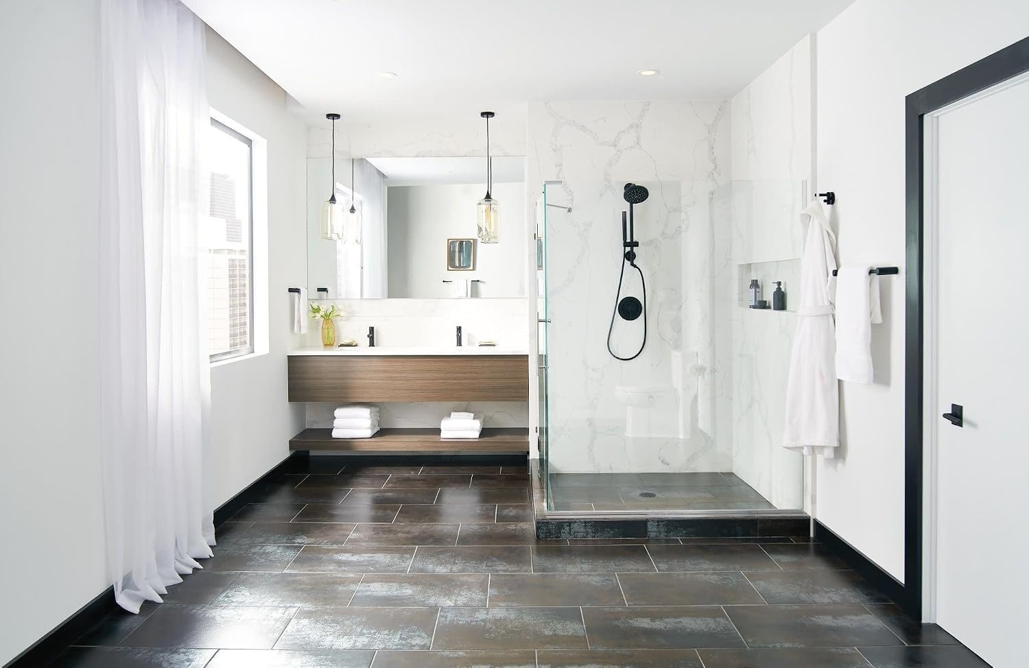 image:imageMoen Annex Chrome Shower Slidebar and Shower Hose System Trim Valve Required TS3661NHMatte Black