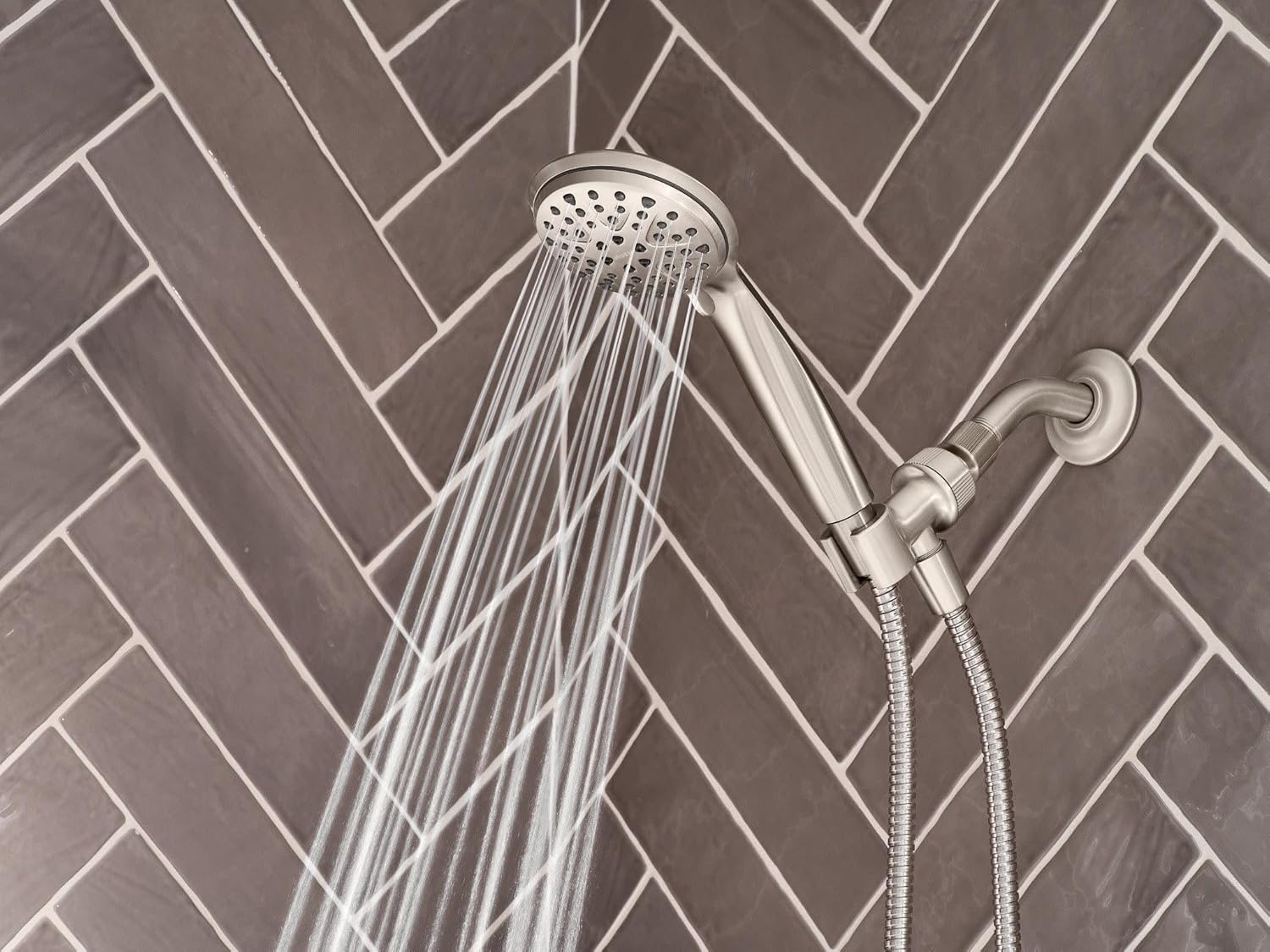 image:imageMoen Attune Shower Head with Handheld Sprayer 6 Handheld Shower Head Spray Settings Spot Resist Brushed Nickel Finish 218H0SRNPack of 1