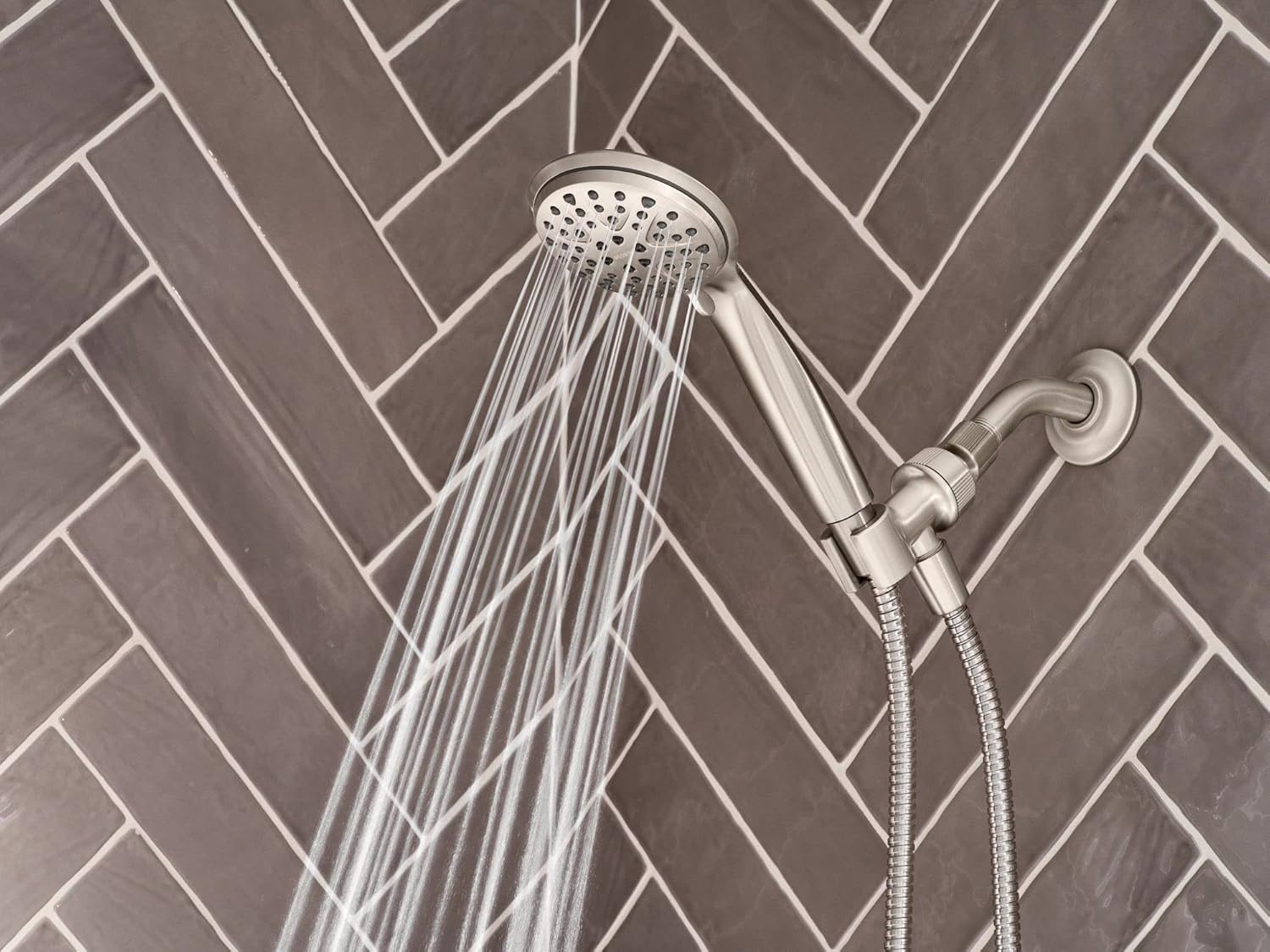image:imageMoen Attune Shower Head with Handheld Sprayer 6 Handheld Shower Head Spray Settings Spot Resist Brushed Nickel Finish 218H0SRNPack of 2
