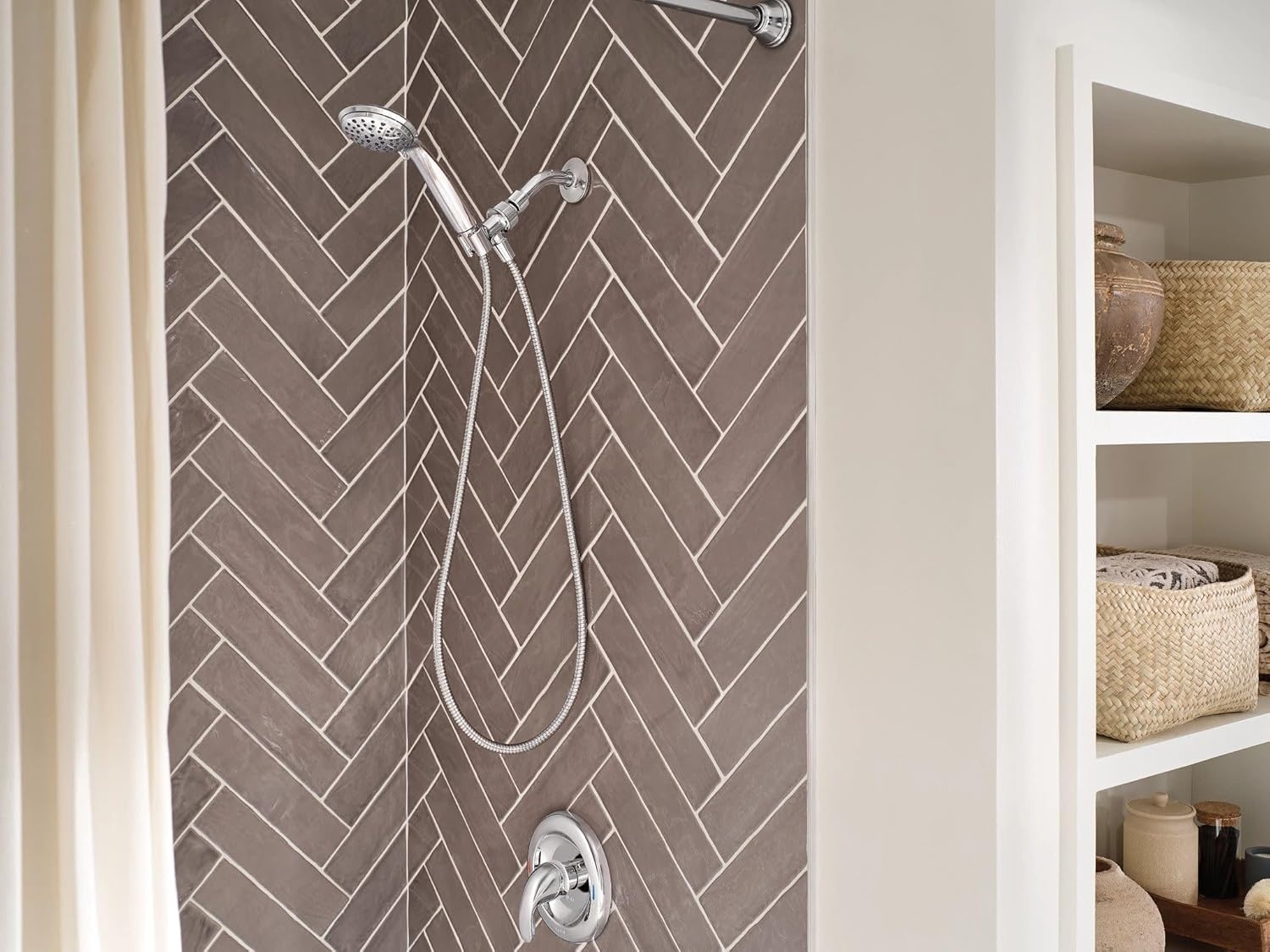 image:imageMoen Attune Shower Head with Handheld Sprayer 6 Shower Head Spray Settings Chrome Finish 218H0Chrome