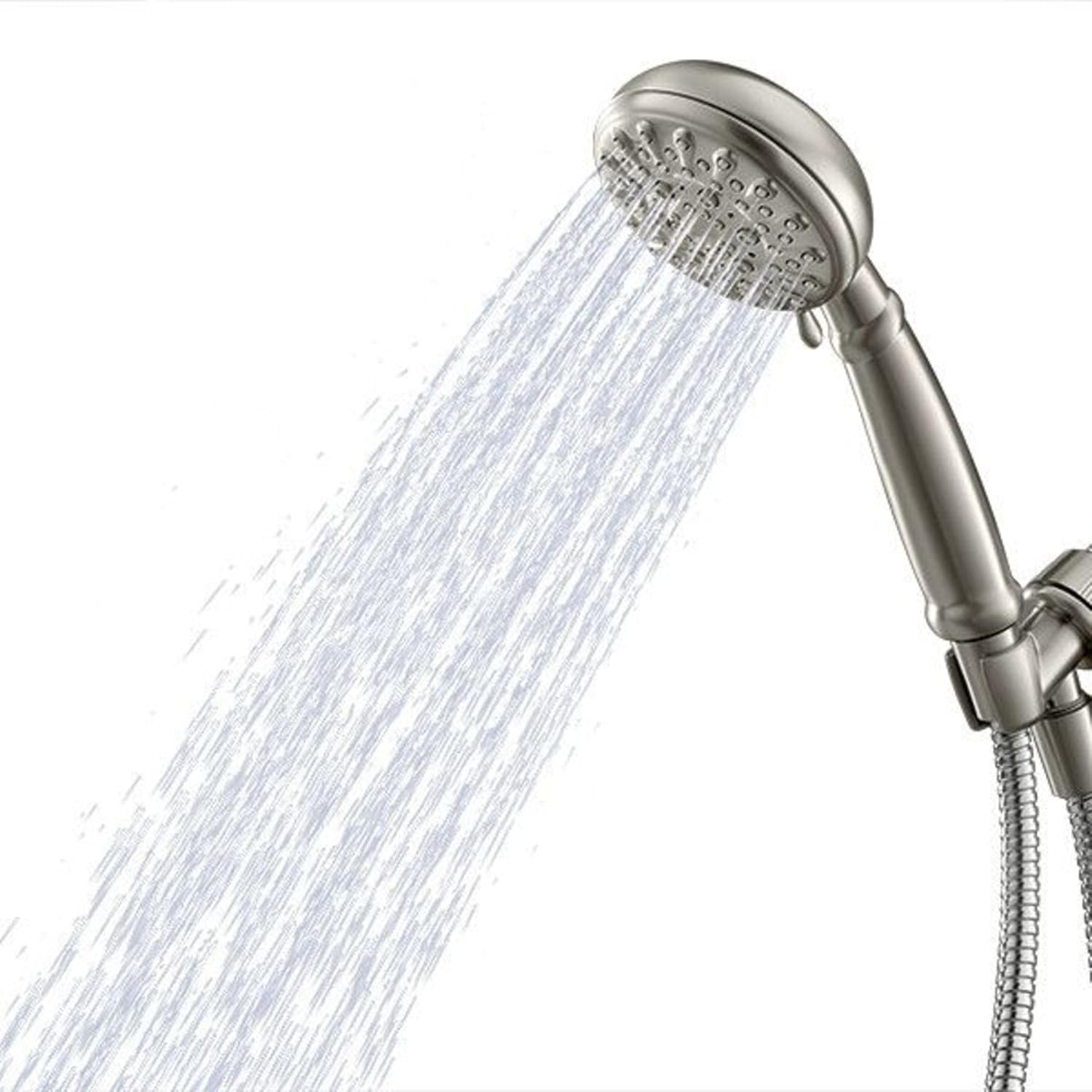 image:imageMoen Banbury Spot Resist Brushed Nickel 5Spray Hand Shower with Hose and Bracket 4Inch Diameter 23046SRN