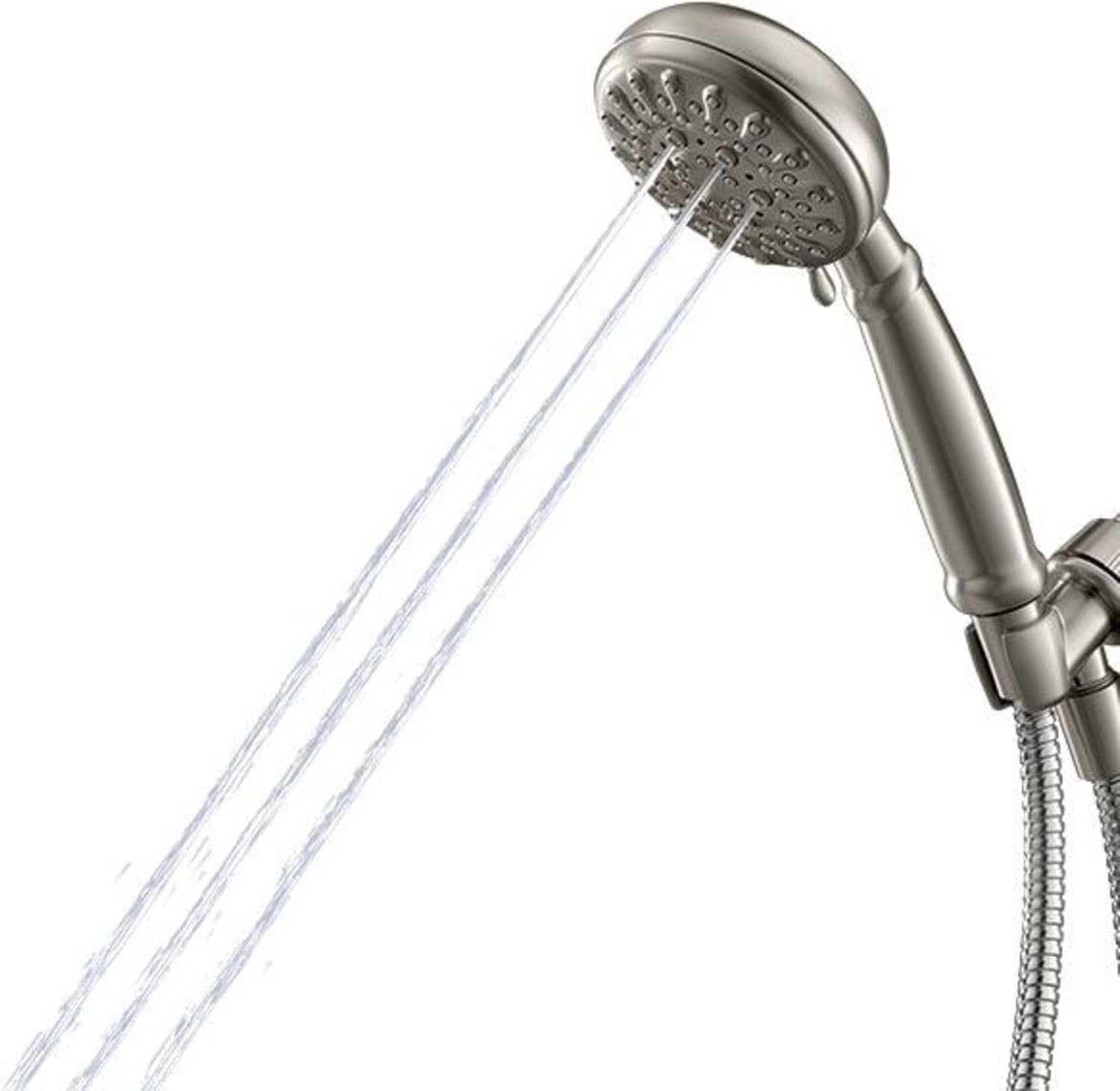 image:imageMoen Banbury Spot Resist Brushed Nickel 5Spray Hand Shower with Hose and Bracket 4Inch Diameter 23046SRN