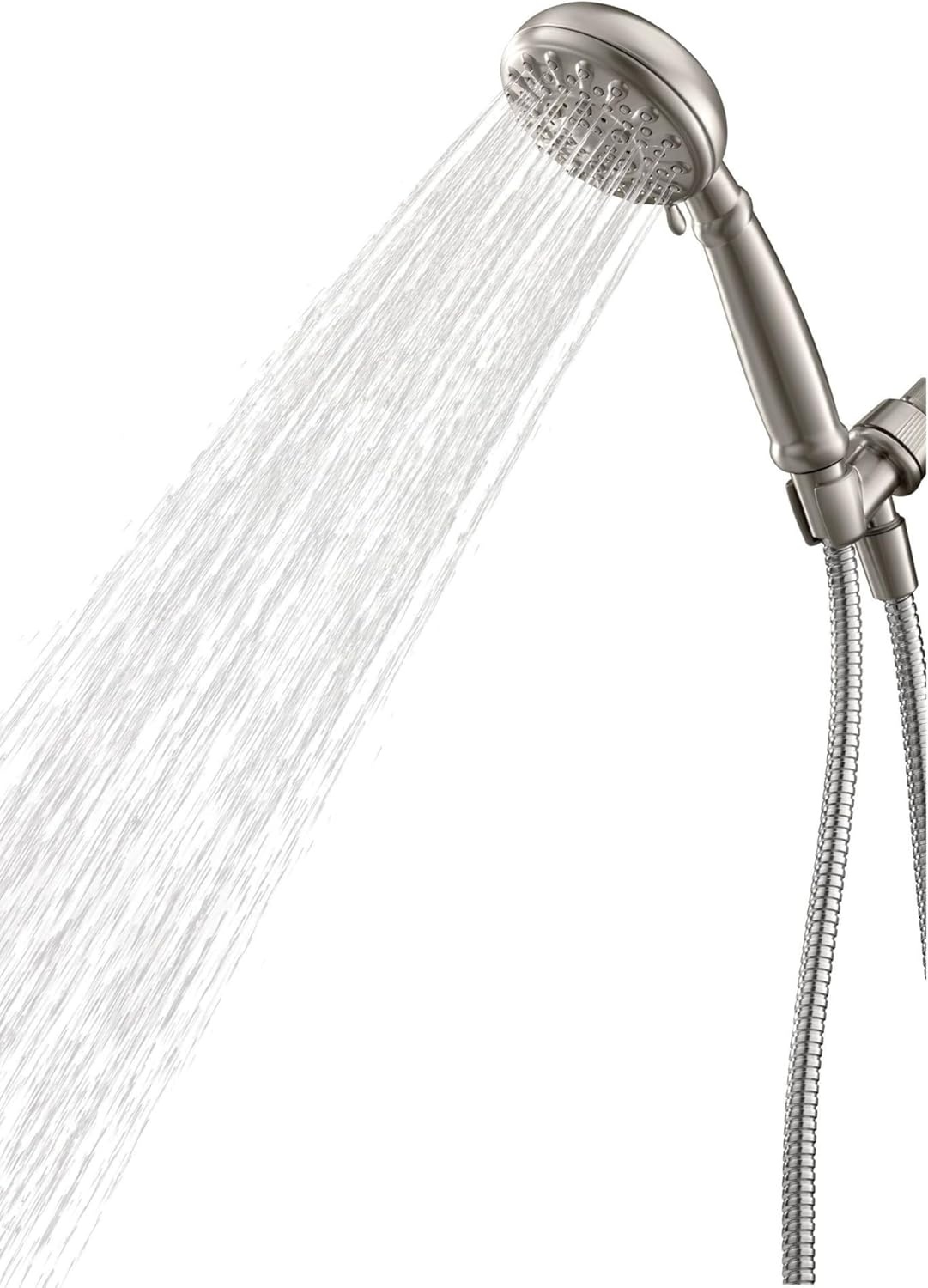 image:imageMoen Banbury Spot Resist Brushed Nickel 5Spray Hand Shower with Hose and Bracket 4Inch Diameter 23046SRN