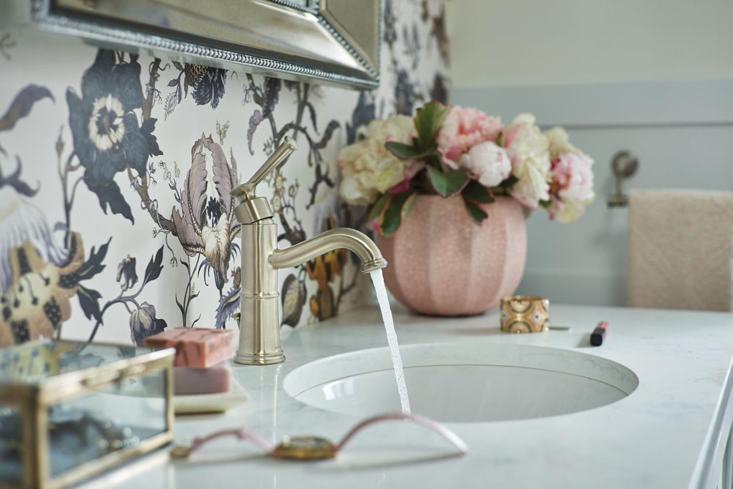 image:imageMoen Belfield Chrome OneHandle Bathroom Sink Faucet with Drain Assembly and Optional Deckplate 6402Brushed Nickel