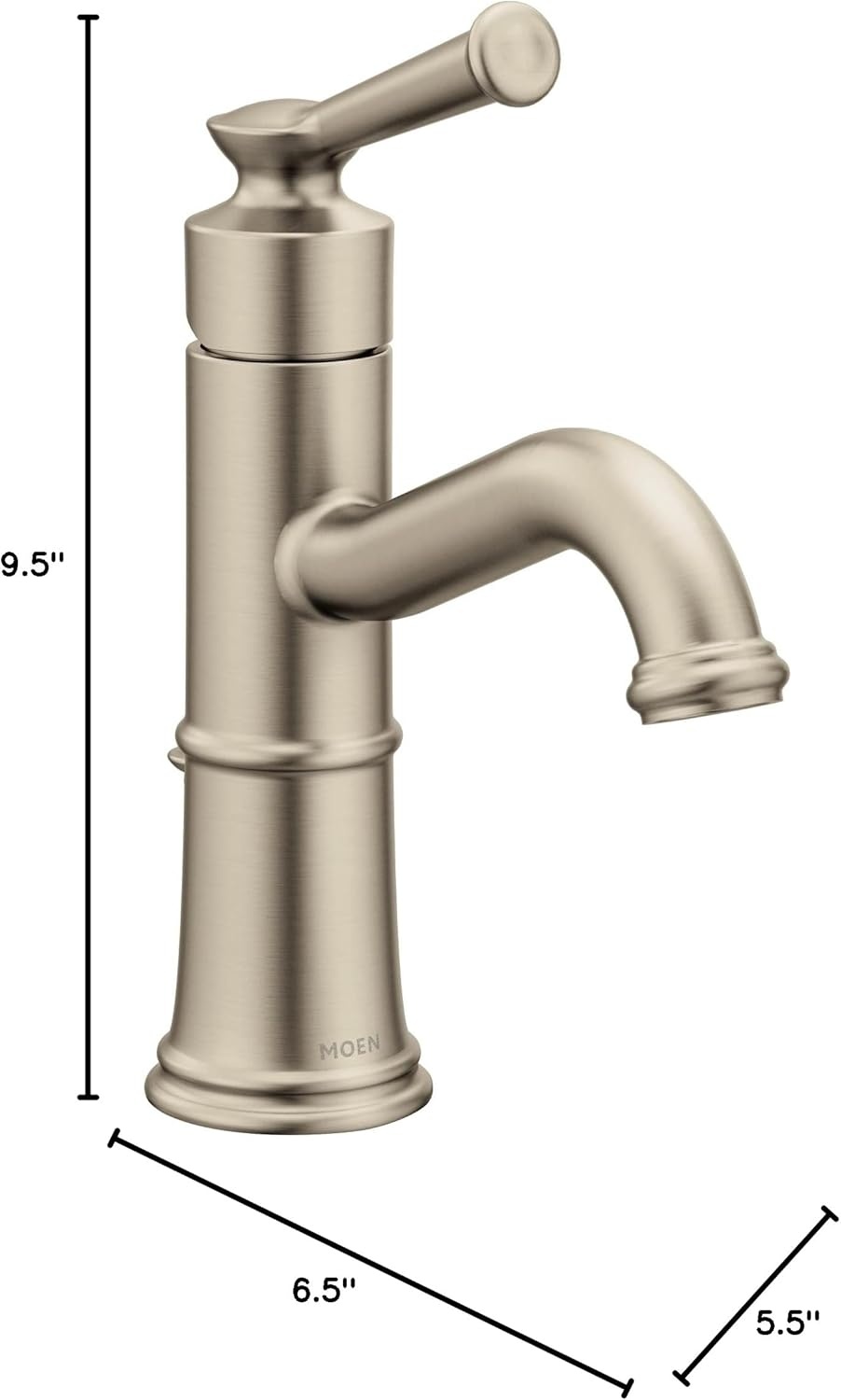 image:imageMoen Belfield Chrome OneHandle Bathroom Sink Faucet with Drain Assembly and Optional Deckplate 6402Brushed Nickel