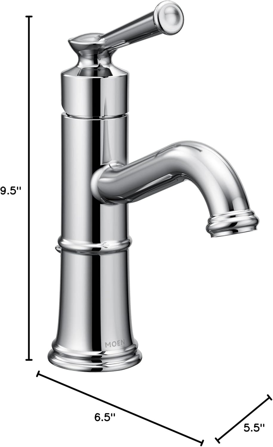 image:imageMoen Belfield Chrome OneHandle Bathroom Sink Faucet with Drain Assembly and Optional Deckplate 6402Chrome