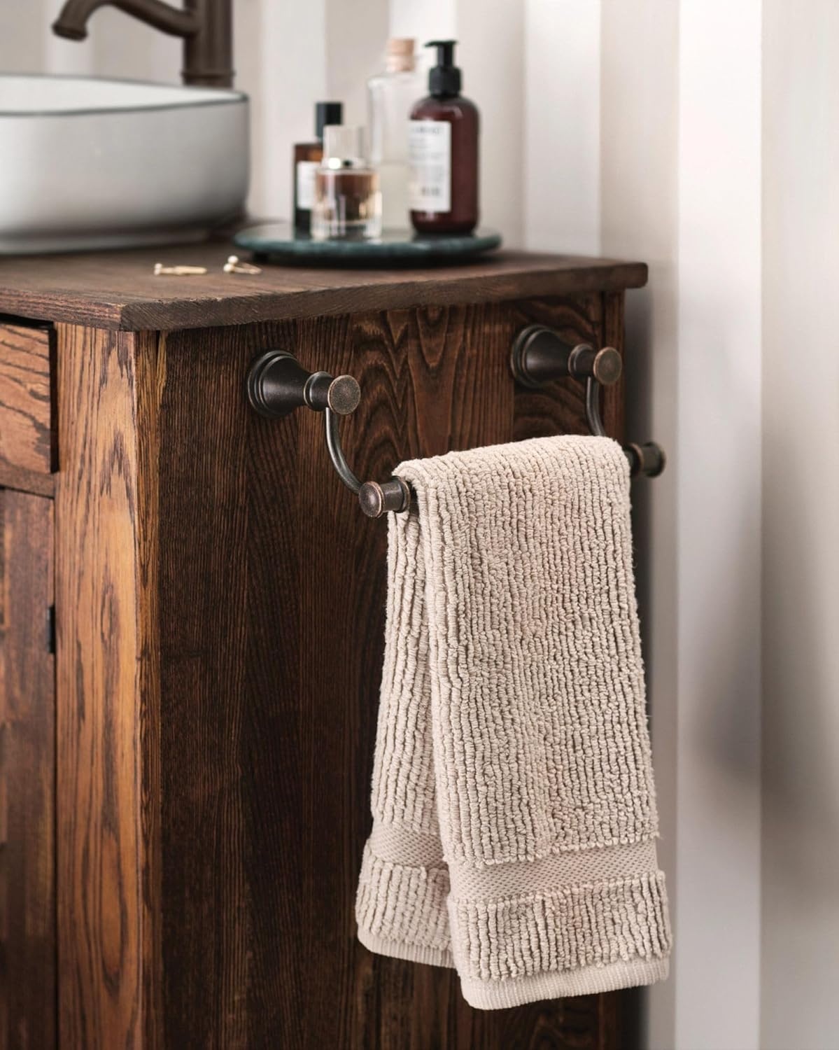 image:imageMoen Belfield Oil Rubbed Bronze 9Inch Bathroom Hand Towel Bar YB6486ORBOil Rubbed Bronze