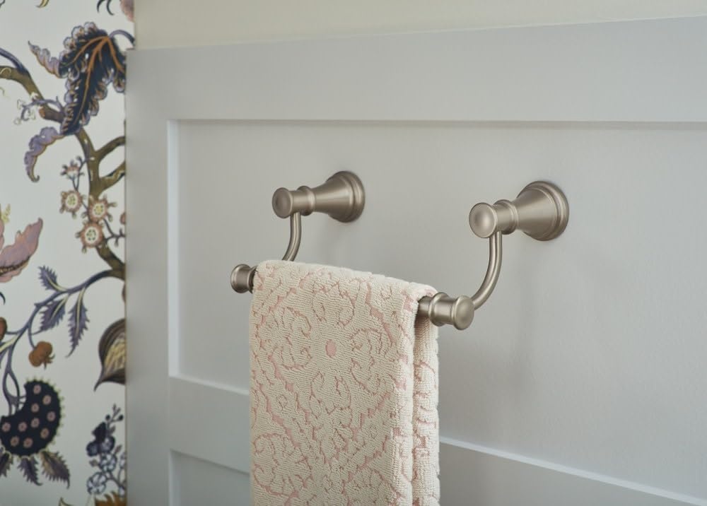 image:imageMoen Belfield Oil Rubbed Bronze 9Inch Bathroom Hand Towel Bar YB6486ORBPolished Nickel