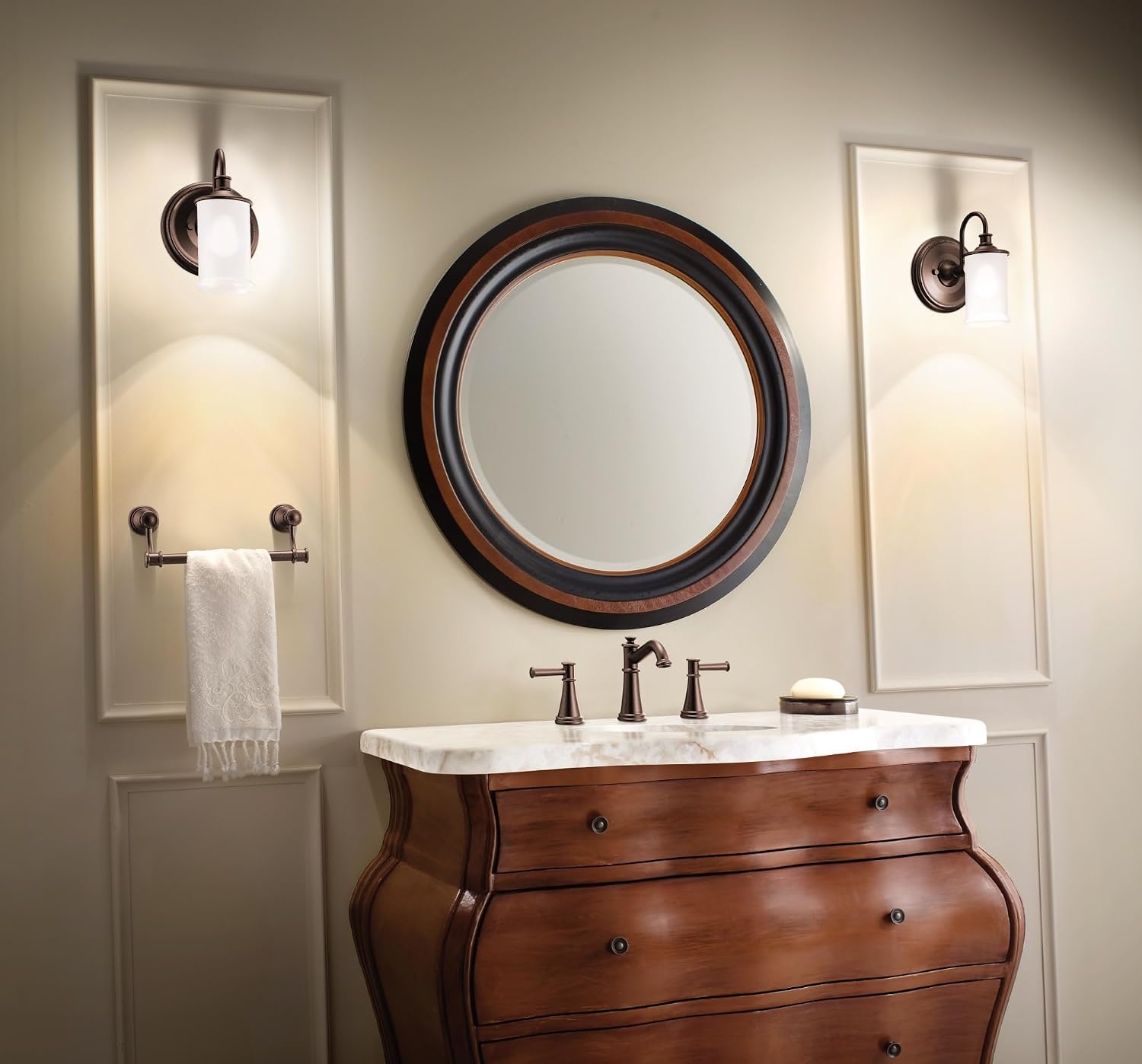 image:imageMoen Belfield Oil Rubbed Bronze 9Inch Bathroom Hand Towel Bar YB6486ORBPolished Nickel