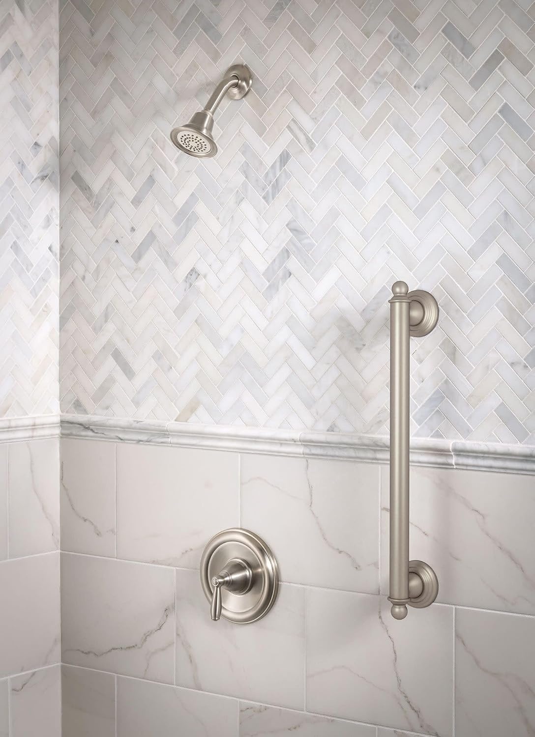 image:imageMoen Brantford Brushed Nickel PosiTemp Pressure Balancing EcoPerformance Shower Valve Trim Kit Valve Required T2152EPBNBrushed Nickel