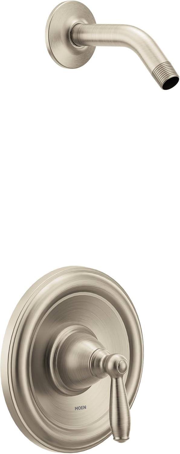 image:imageMoen Brantford Brushed Nickel PosiTemp Pressure Balancing Shower Trim Kit Featuring Shower Lever Handle Without Showerhead Valve Required T2152NHBNBrushed Nickel