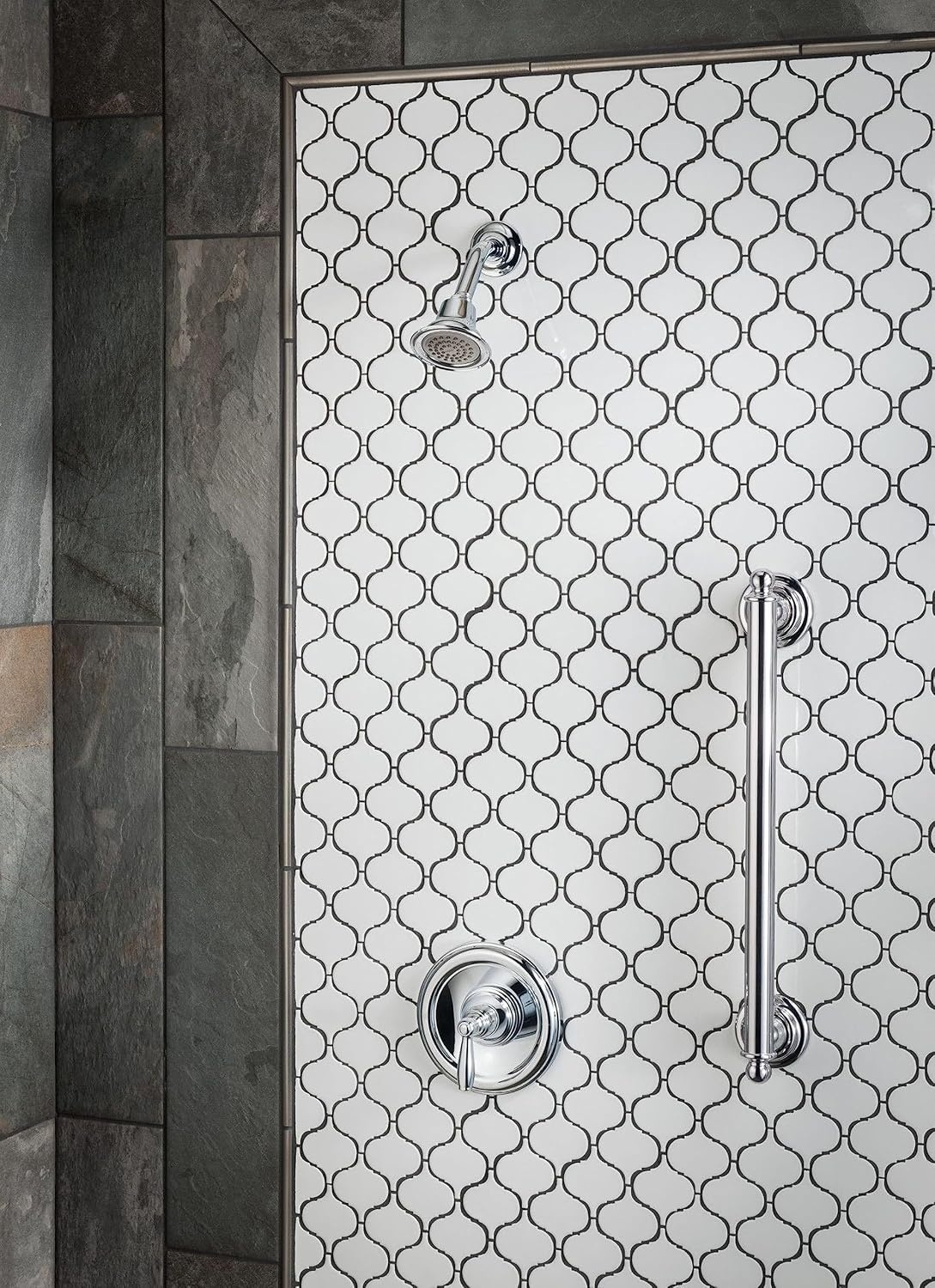 image:imageMoen Brantford Brushed Nickel Pressure Balancing Modern Bathtub and Shower Trim Kit with Shower Head Shower Handle and Tub Spout Shower Faucet Set PosiTemp Valve Required T2153BNChrome