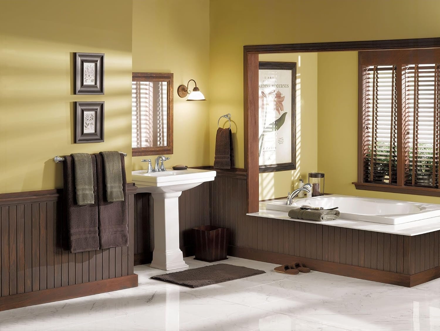 image:imageMoen Brantford Brushed Nickel TwoHandle Widespread Bathroom Sink Faucet Trim Kit Traditional Bathroom Faucet for Three Hole Bath Sinks Valve Required T6620BNChrome