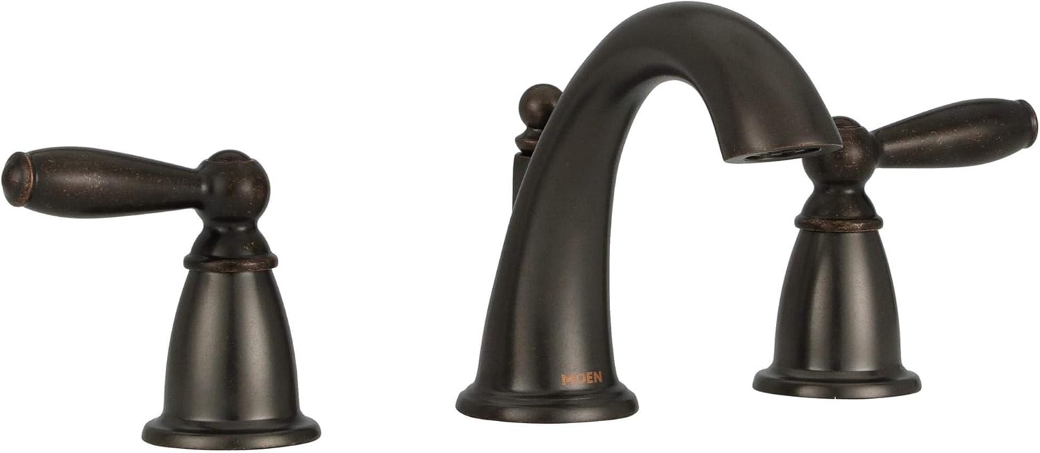 image:imageMoen Brantford Brushed Nickel TwoHandle Widespread Bathroom Sink Faucet Trim Kit Traditional Bathroom Faucet for Three Hole Bath Sinks Valve Required T6620BNOil Rubbed Bronze